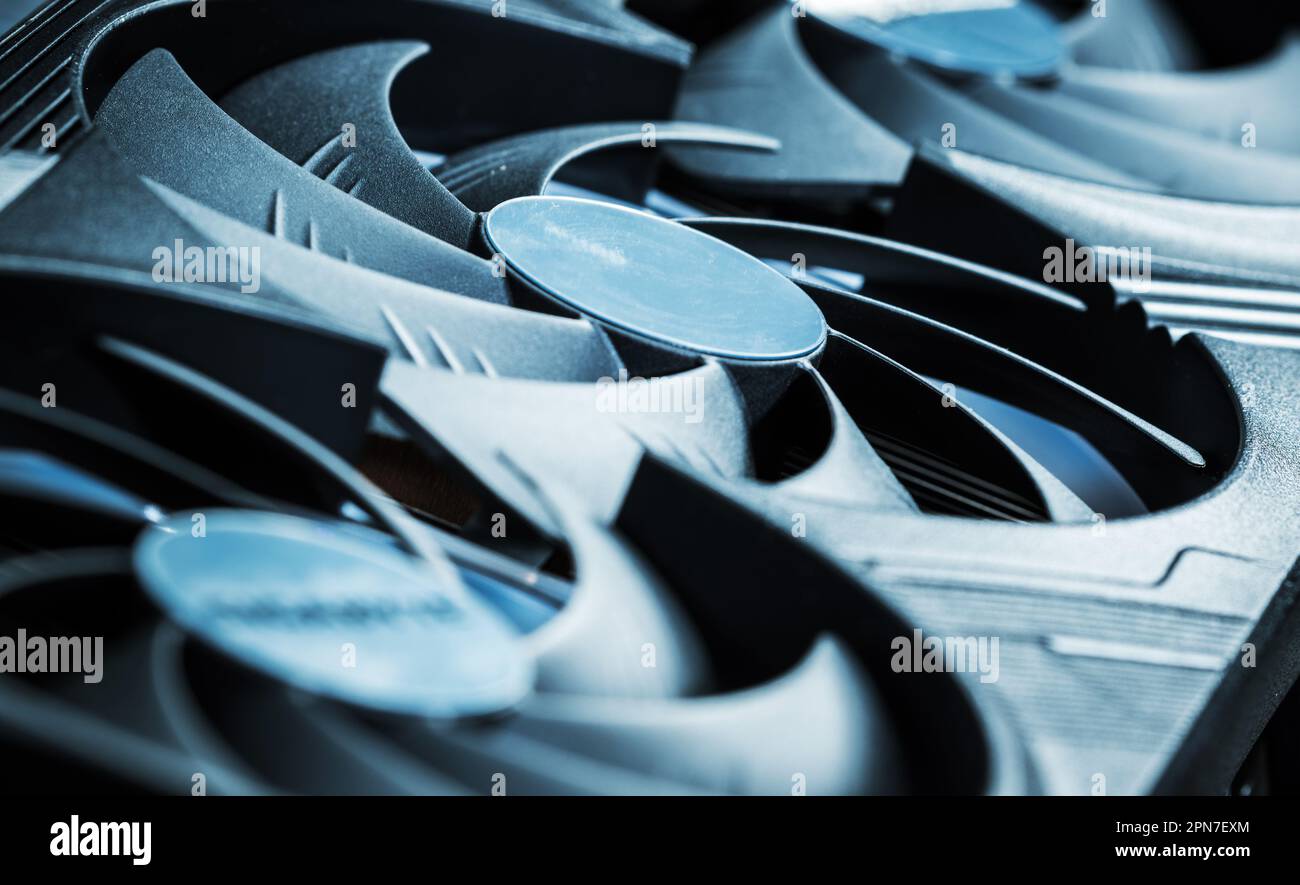 Zusammenfassung der Lüfter des PC-Kühlsystems. Hardware-Komponenten Des Computers. Technologie-Thema. Stockfoto