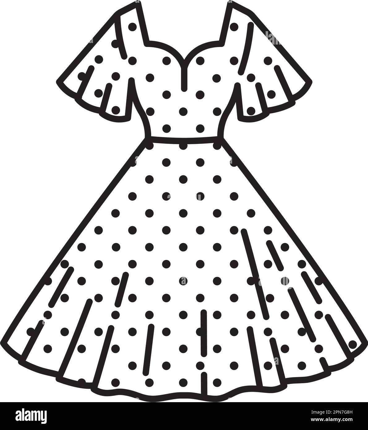 Kleid im Retro-1950er-Stil mit Punktmuster, Vektorsymbol für den Polka Dot Day am 22. januar Stock Vektor