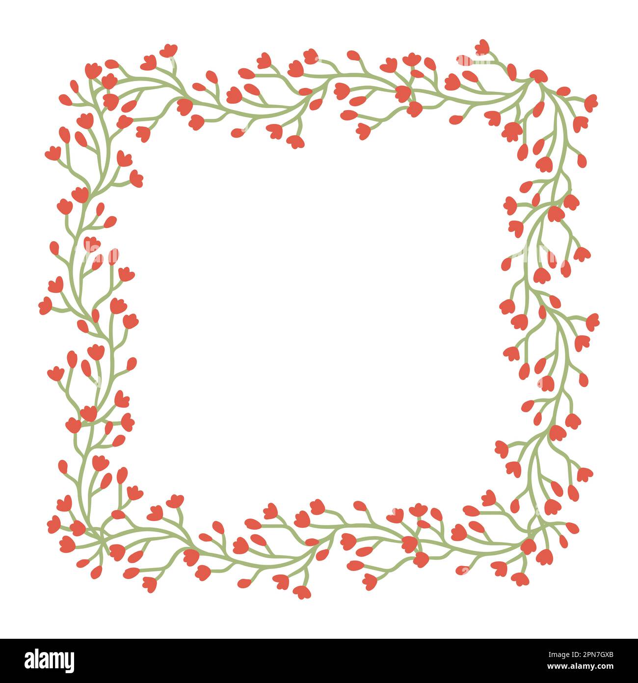 Quadratischer Rahmen mit Sommerblumen Stock Vektor