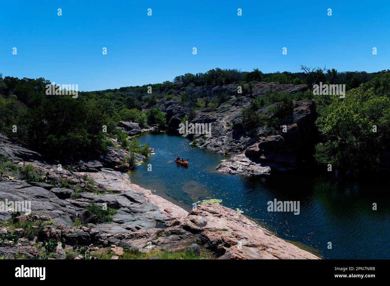 Devil's Waterhole im Inks Lake State Park, Burnet, Texas Stockfoto