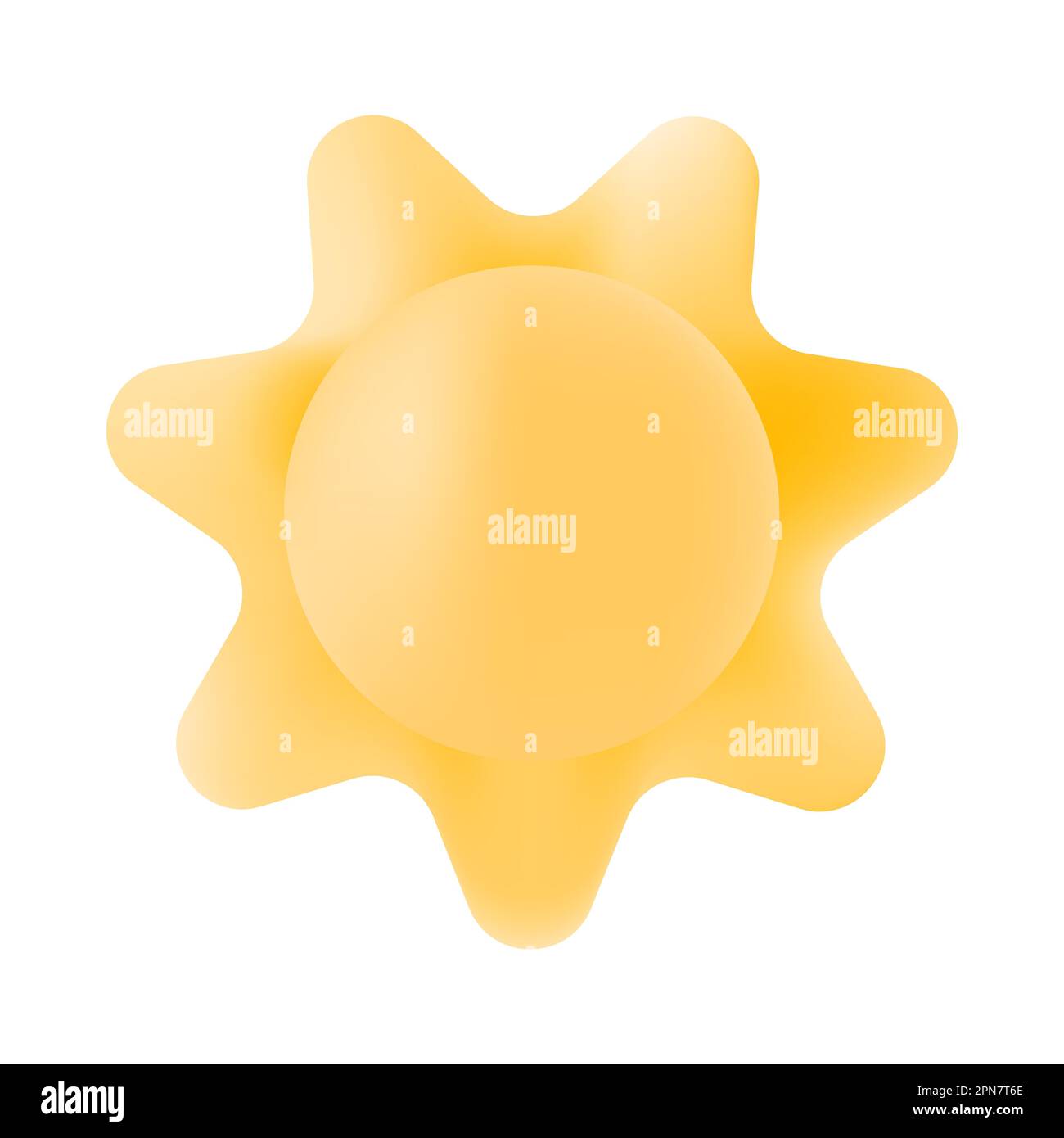 Dreidimensionales gelbes Sonnensymbol Stock Vektor