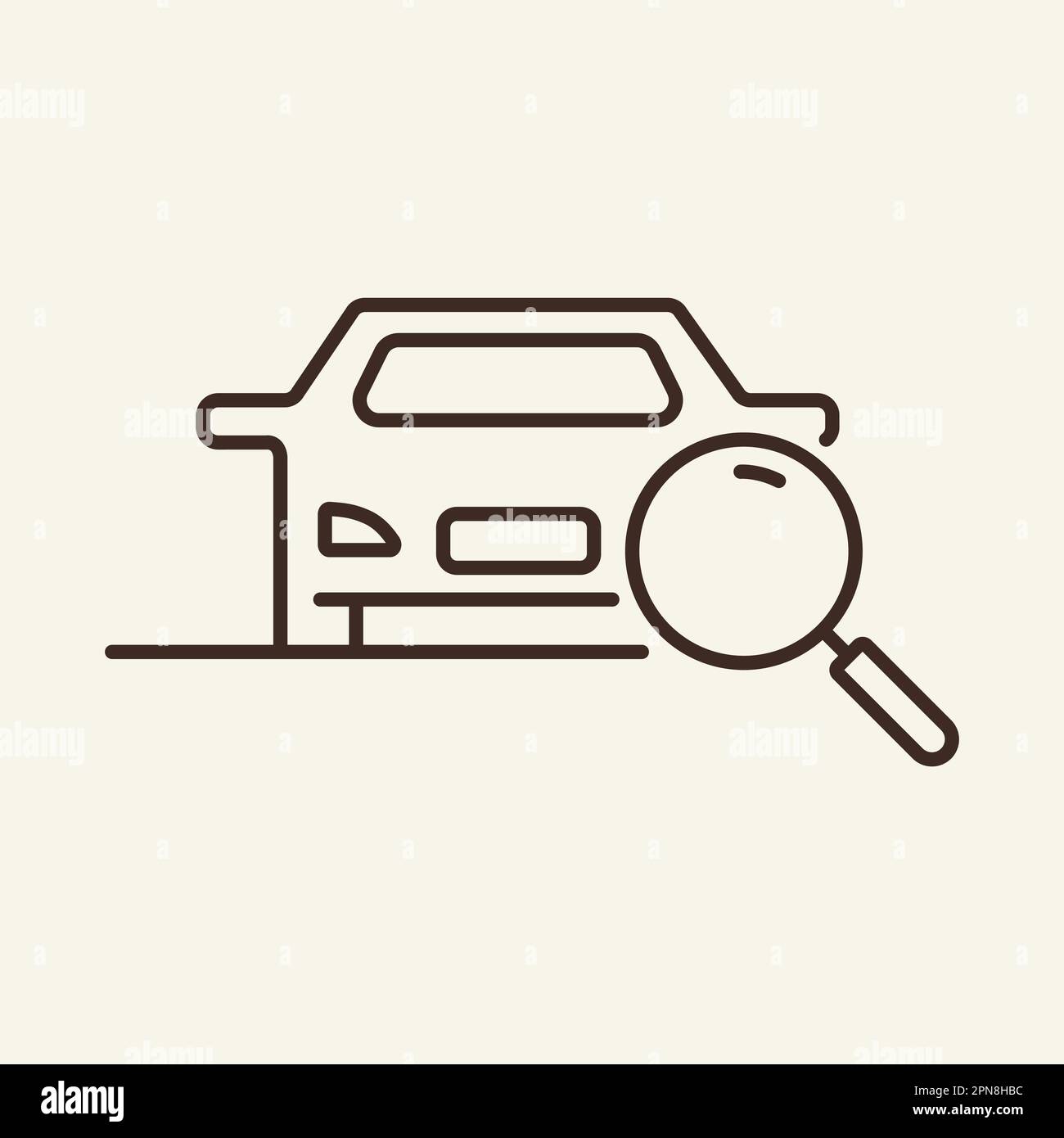 Suche nach Fahrzeuglinie-Symbol Stock Vektor