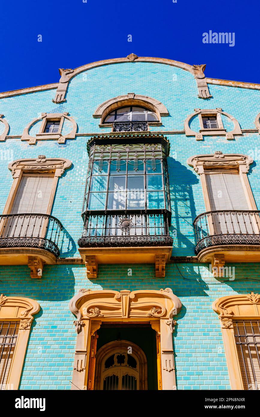 La Casa Azul, modernes Fliesengebäude, gehört zur Familie García Goitia. Dieses moderne Haus erscheint im Roman Cielos de Barro vom Autor Stockfoto