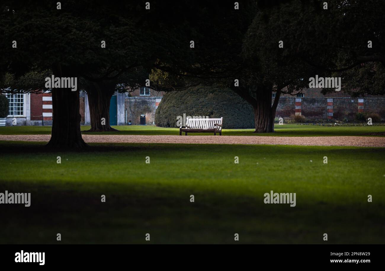 Ruhiger Garten, Hampton Court Palace Stockfoto