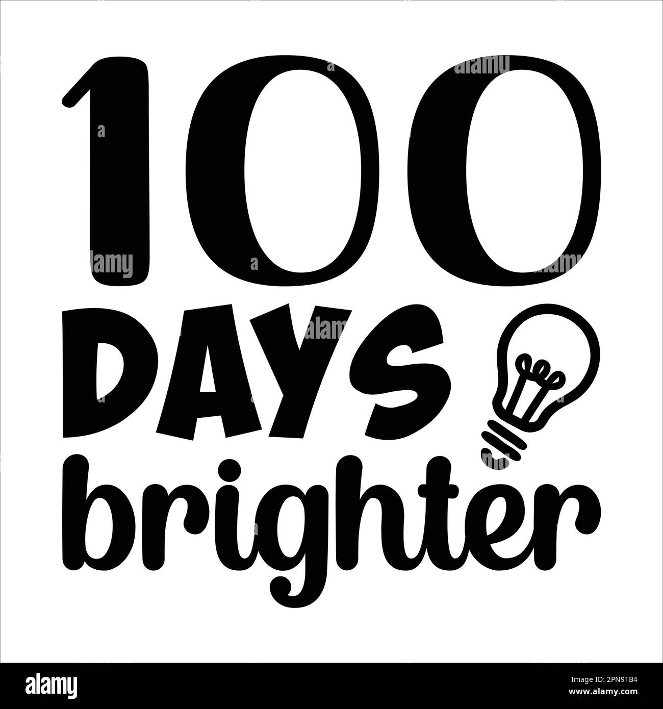 Vorlage für den Aufdruck von 100 Tagen Schulhemden Stock Vektor