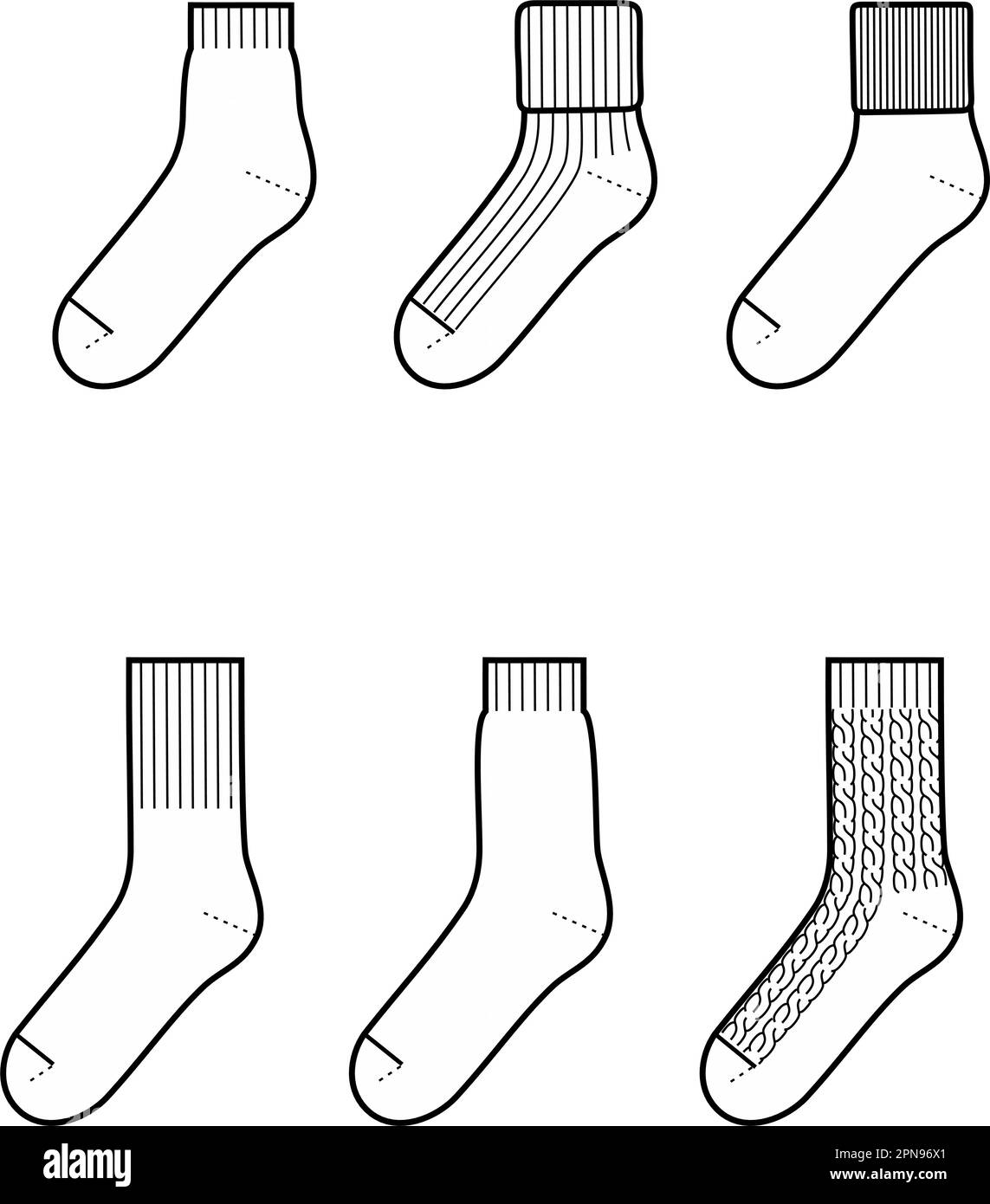 Gestrickte Socken. Mode-CAD. Stock Vektor