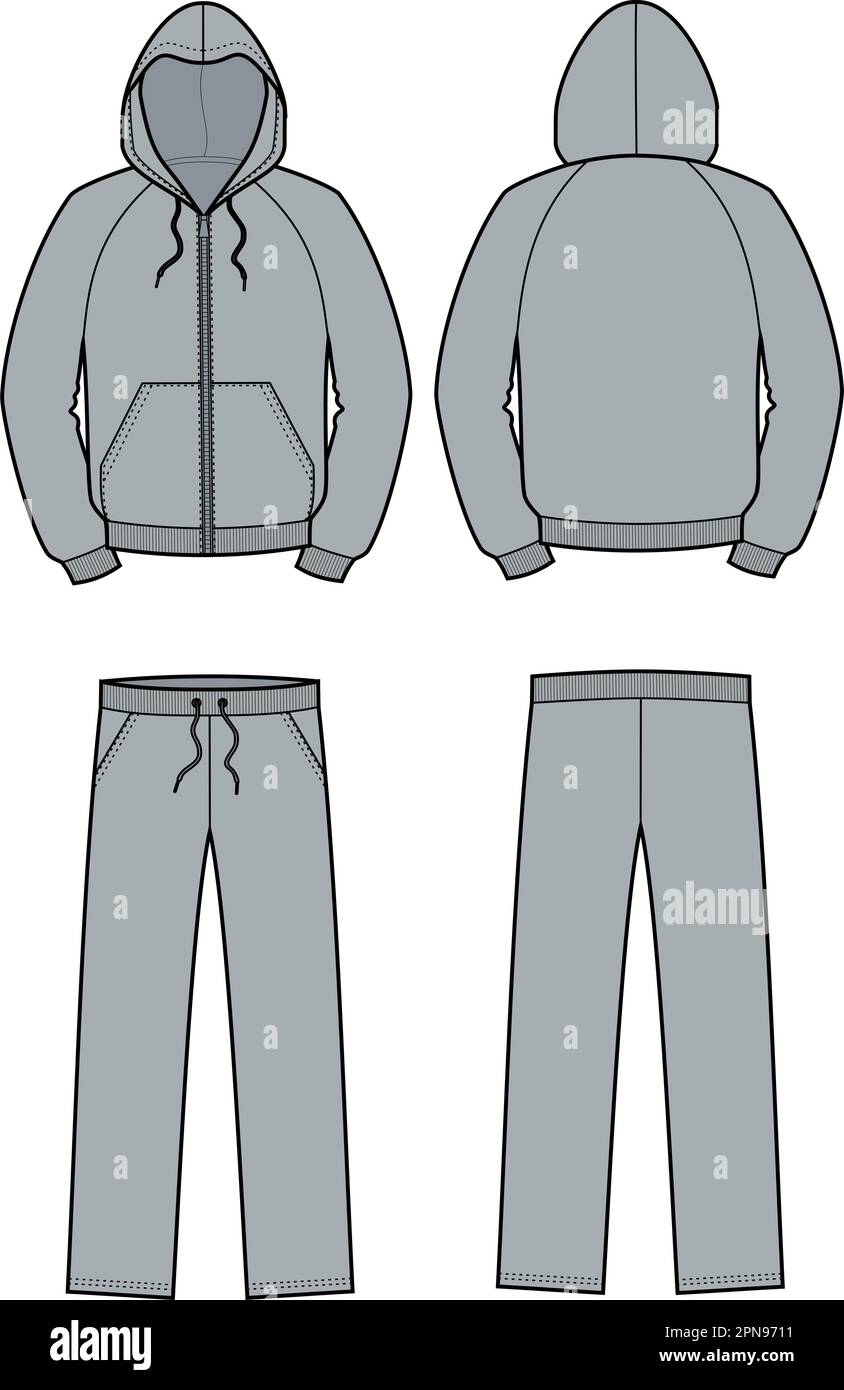 Truck-Anzug für Herren. Hoodie und Hose. Stock Vektor