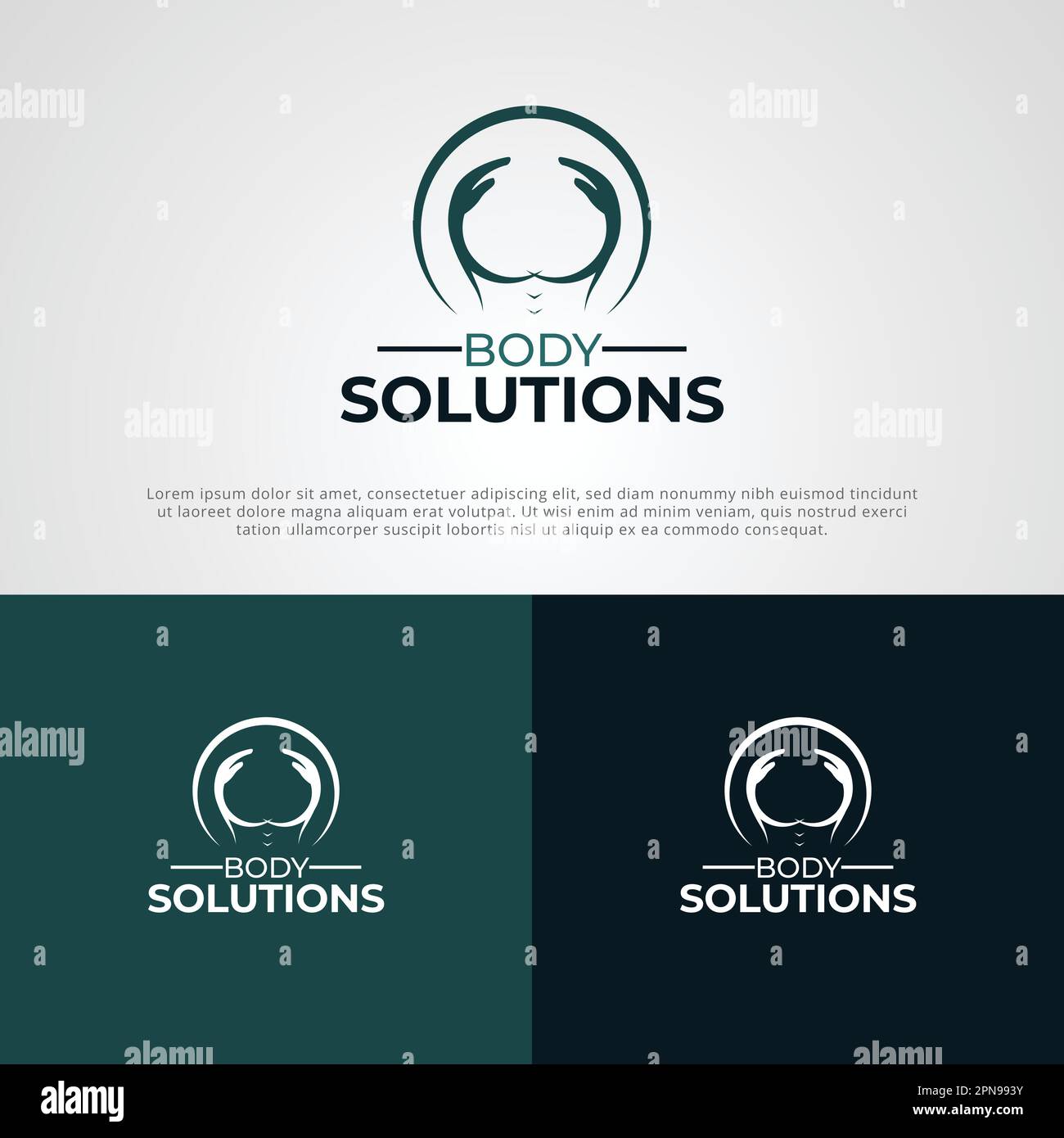 Body Solution Healthcare Company Logo-Design-Vorlage Stock Vektor