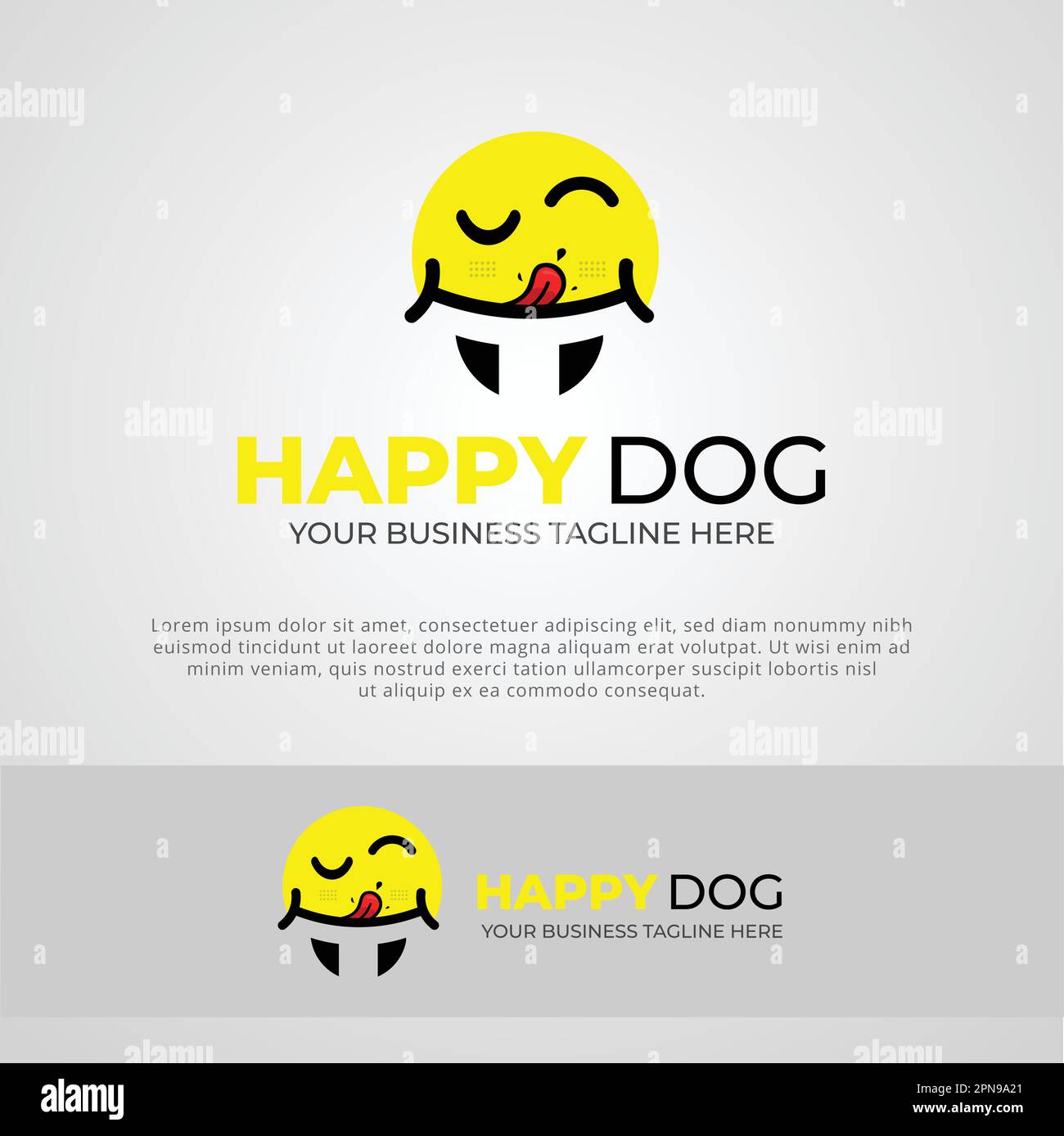 Happy Dog Logo-Designvorlage Stock Vektor