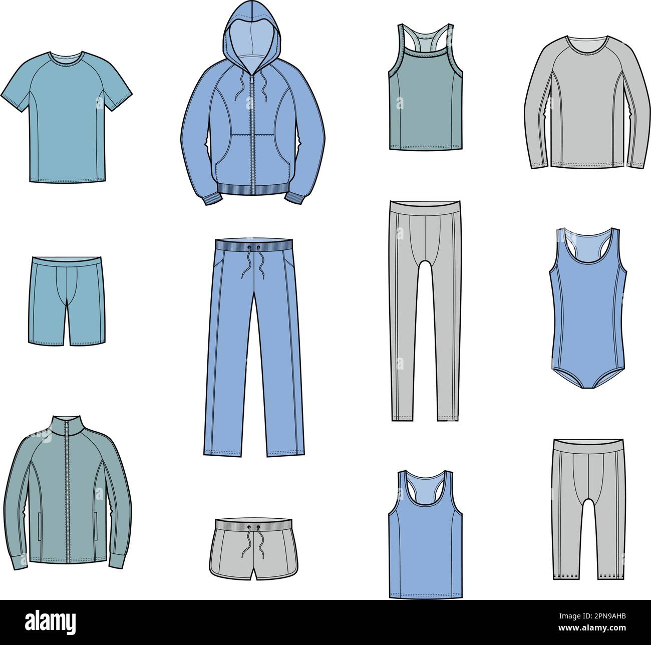 Set Sportbekleidung für Herren. Stock Vektor