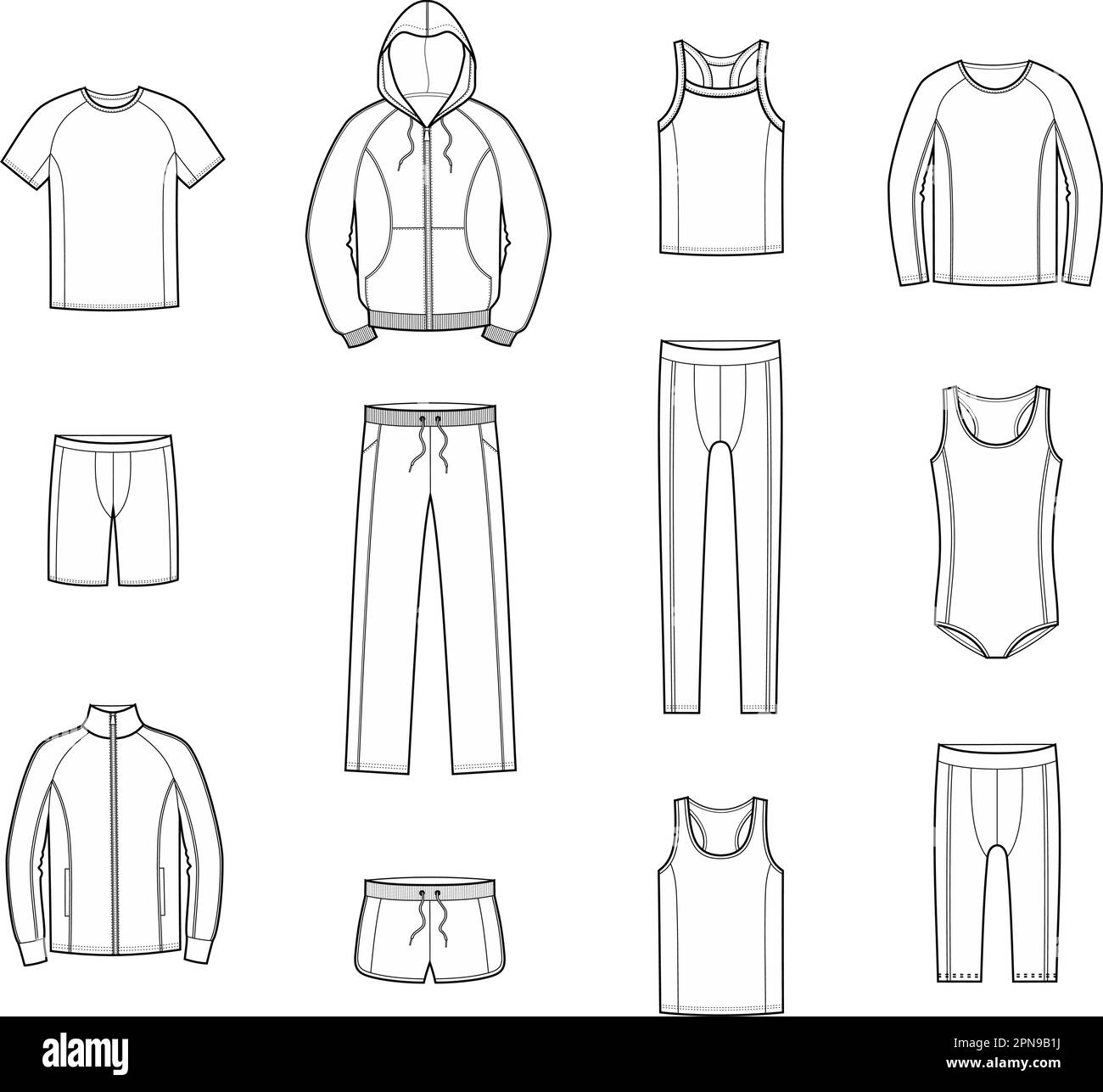 Set Sportbekleidung für Herren. Stock Vektor