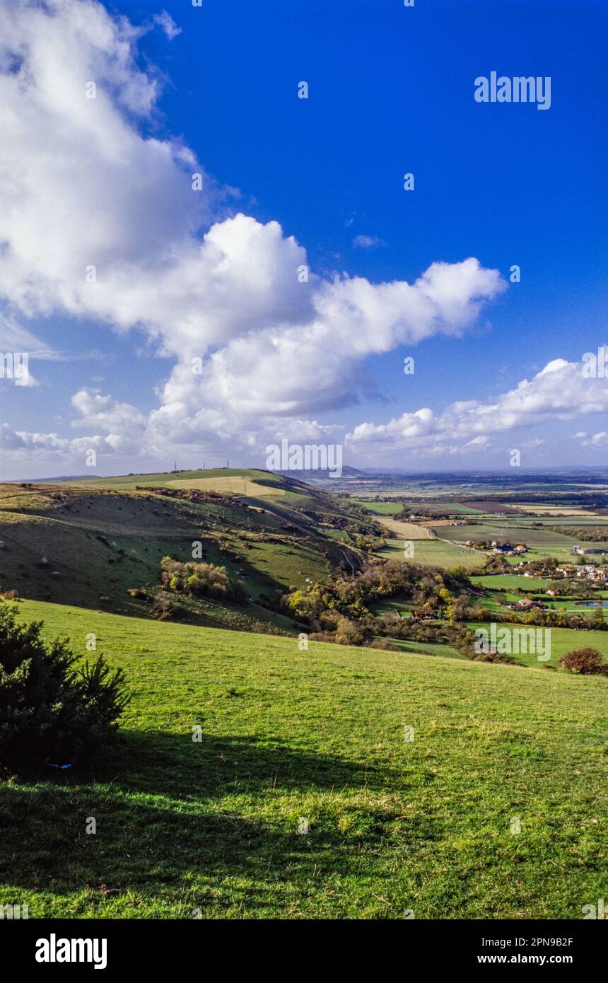 Blick entlang der South Downs von der Devils Dyke in der Nähe von Brighton Sussex Stockfoto