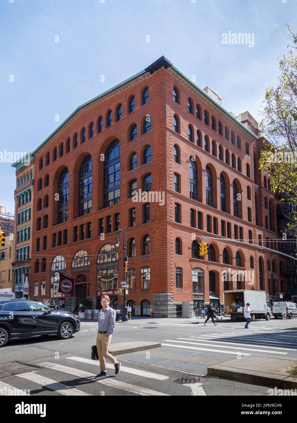 De Vinne Press Building, 1885, romanische Revival-Architektur. Stockfoto