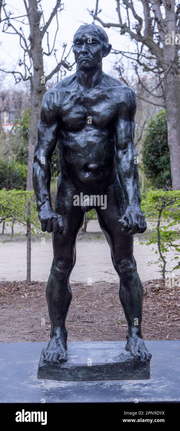 Monumentale Bronzestatue von Jean d'Aire, Bürger von Calais, Rodin-Museum, Paris, Frankreich Stockfoto