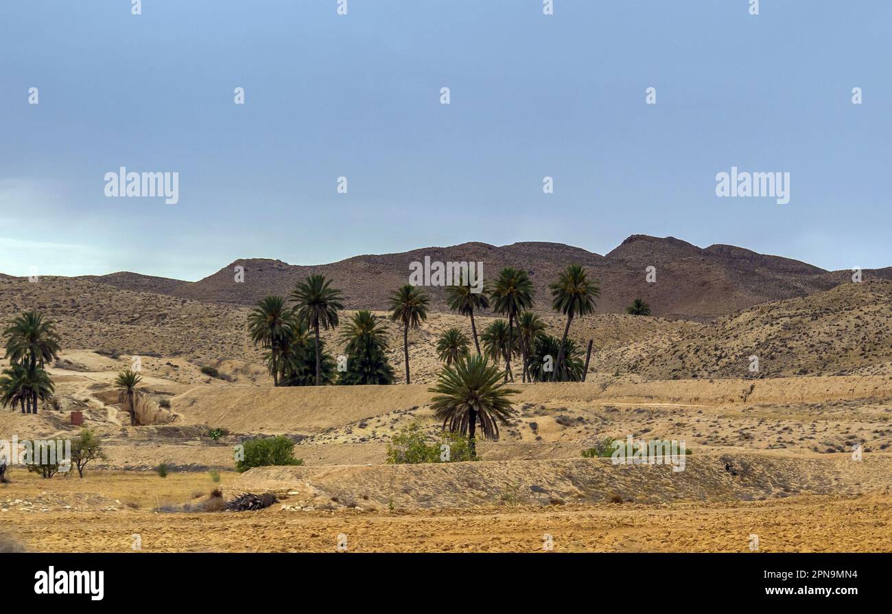 Matmata, eine Berberstadt mit einzigartigen unterirdischen Wohnungen in Tunesien Stockfoto
