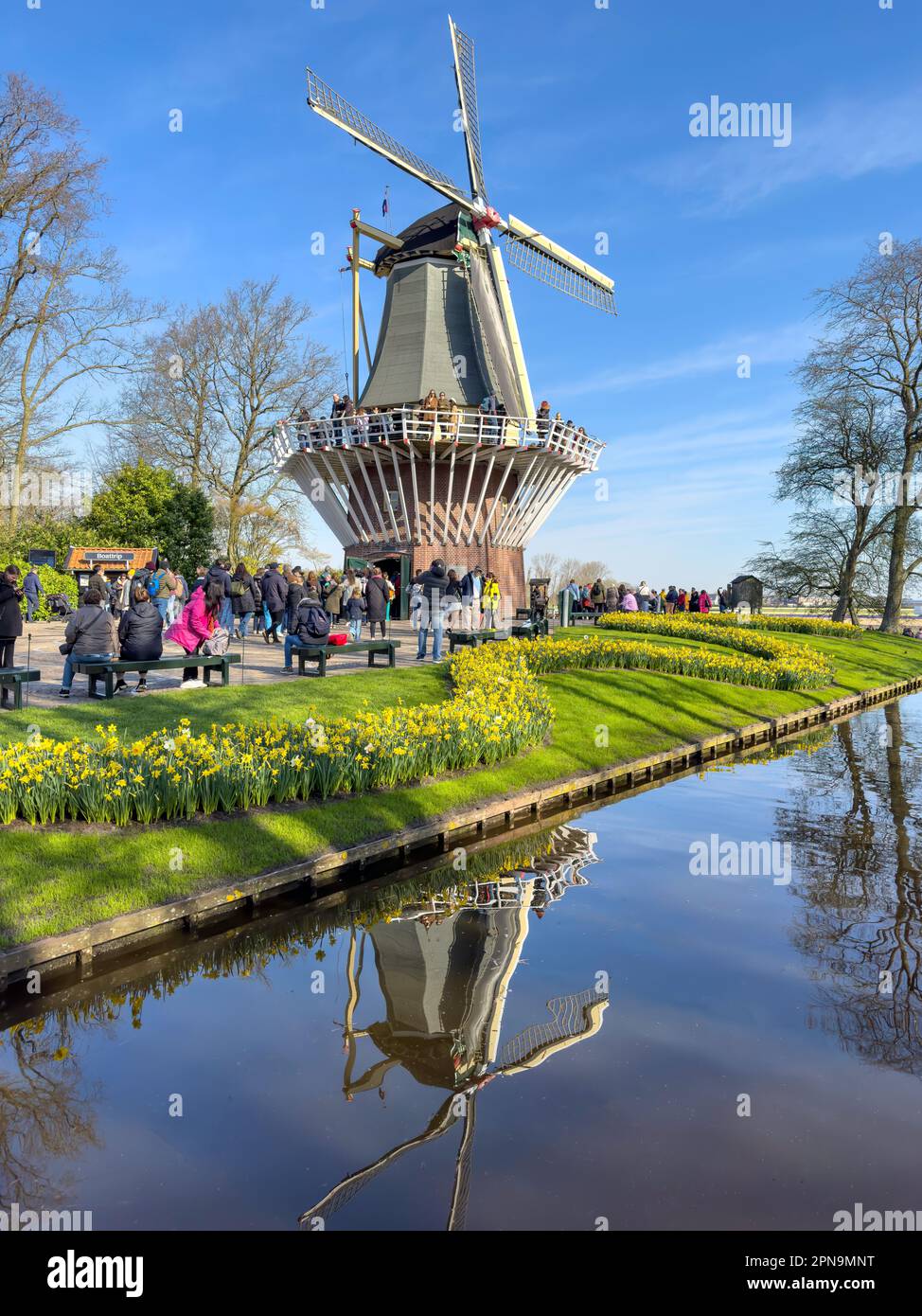 Mühle, Gartenanlage Keukenhof, Lisse, Südholland (Zuid-Holland), Königreich der Niederlande Stockfoto