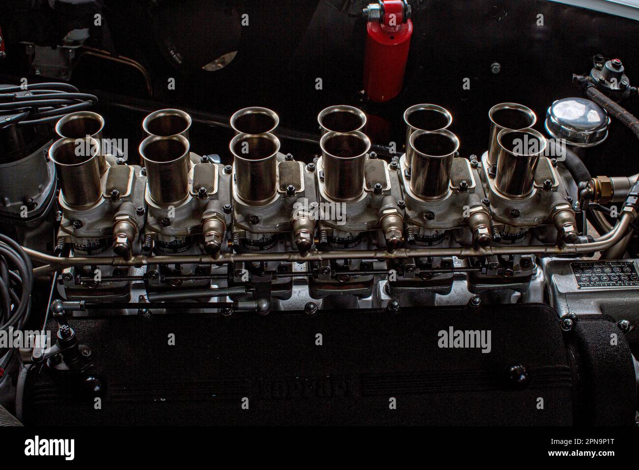 Ferrari-Motorraum Stockfoto