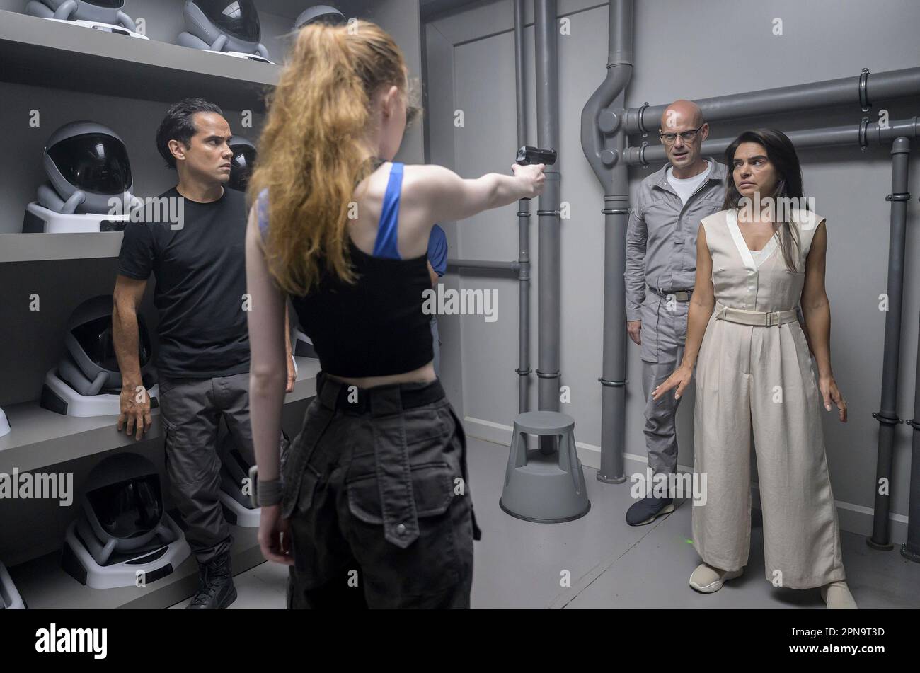 DIE ARCHE, von links: Reece Ritchie, Samantha Glassner, Paul Leonard Murray, Mercedes de la Cruz