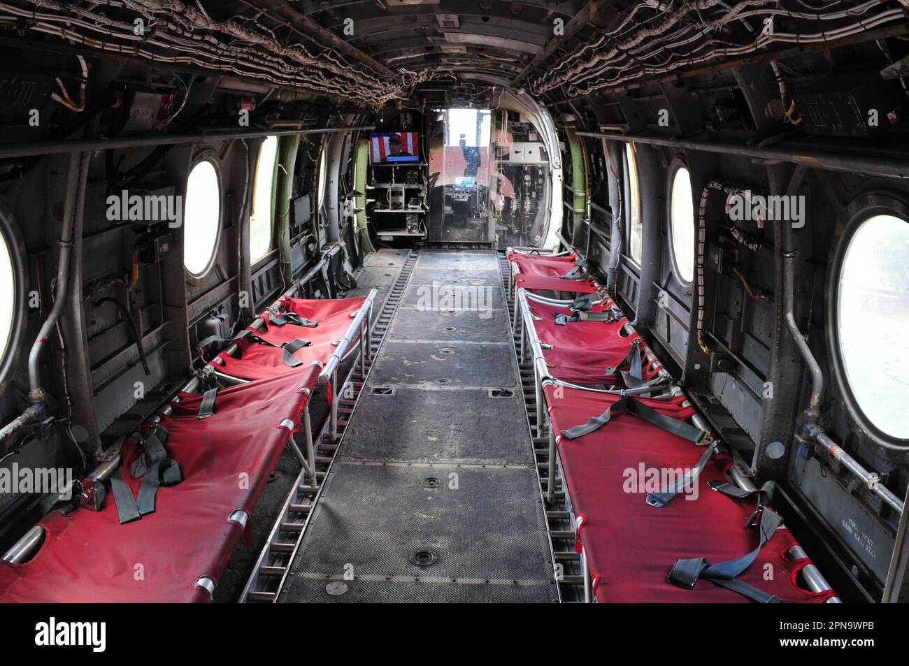CH-46 Sea Night Helicopter Interior Stockfoto