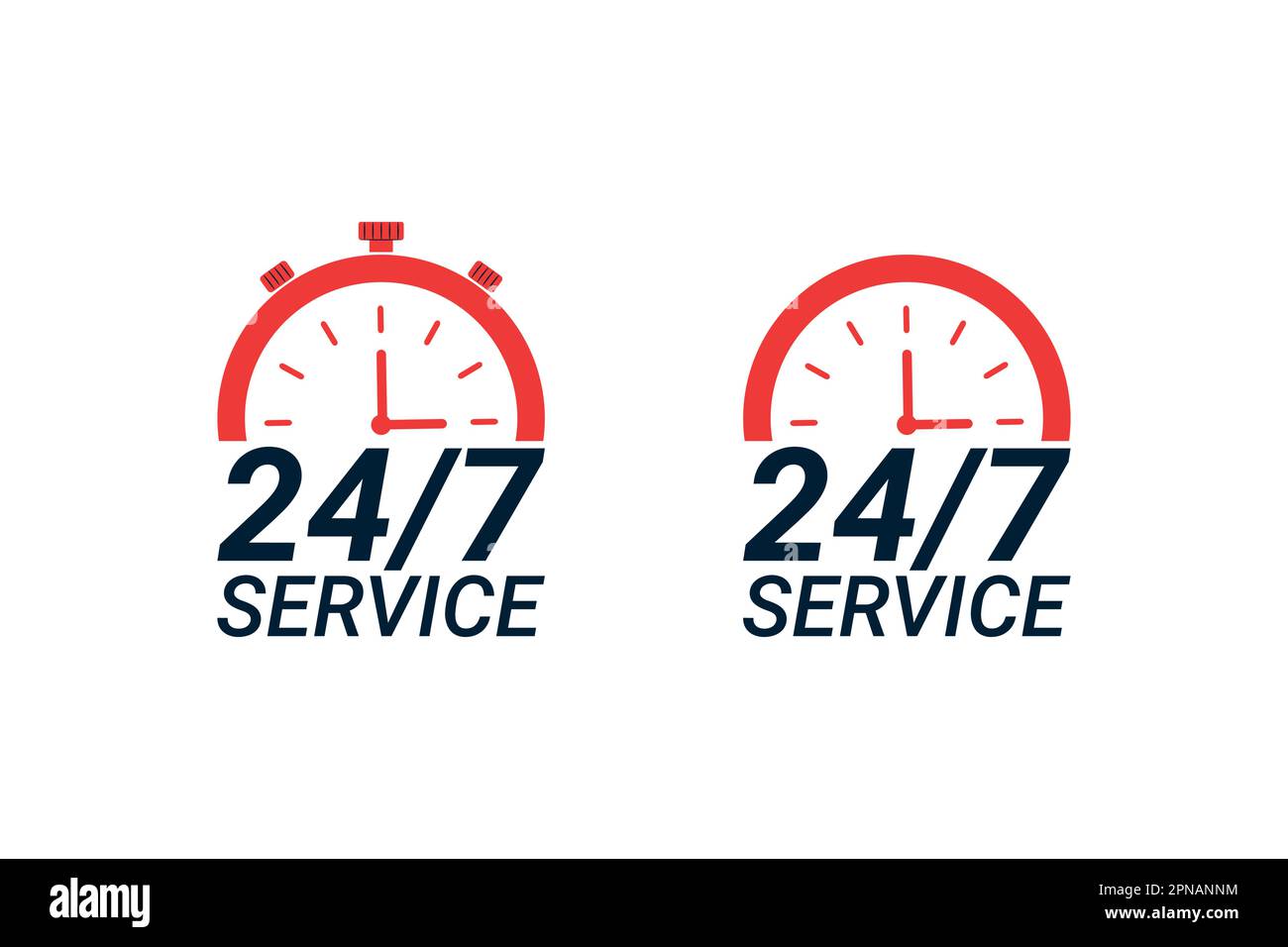24-Stunden-Serviceanzeige mit Pfeilsymbol Stock Vektor