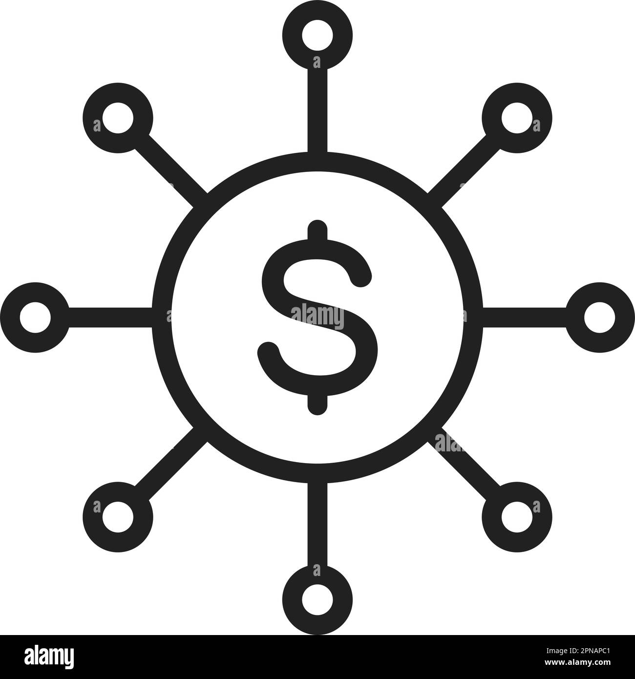 Vektorbild des Symbols "Barmittelverteilung". Geeignet für mobile Apps, Web-Apps und Printmedien. Stock Vektor