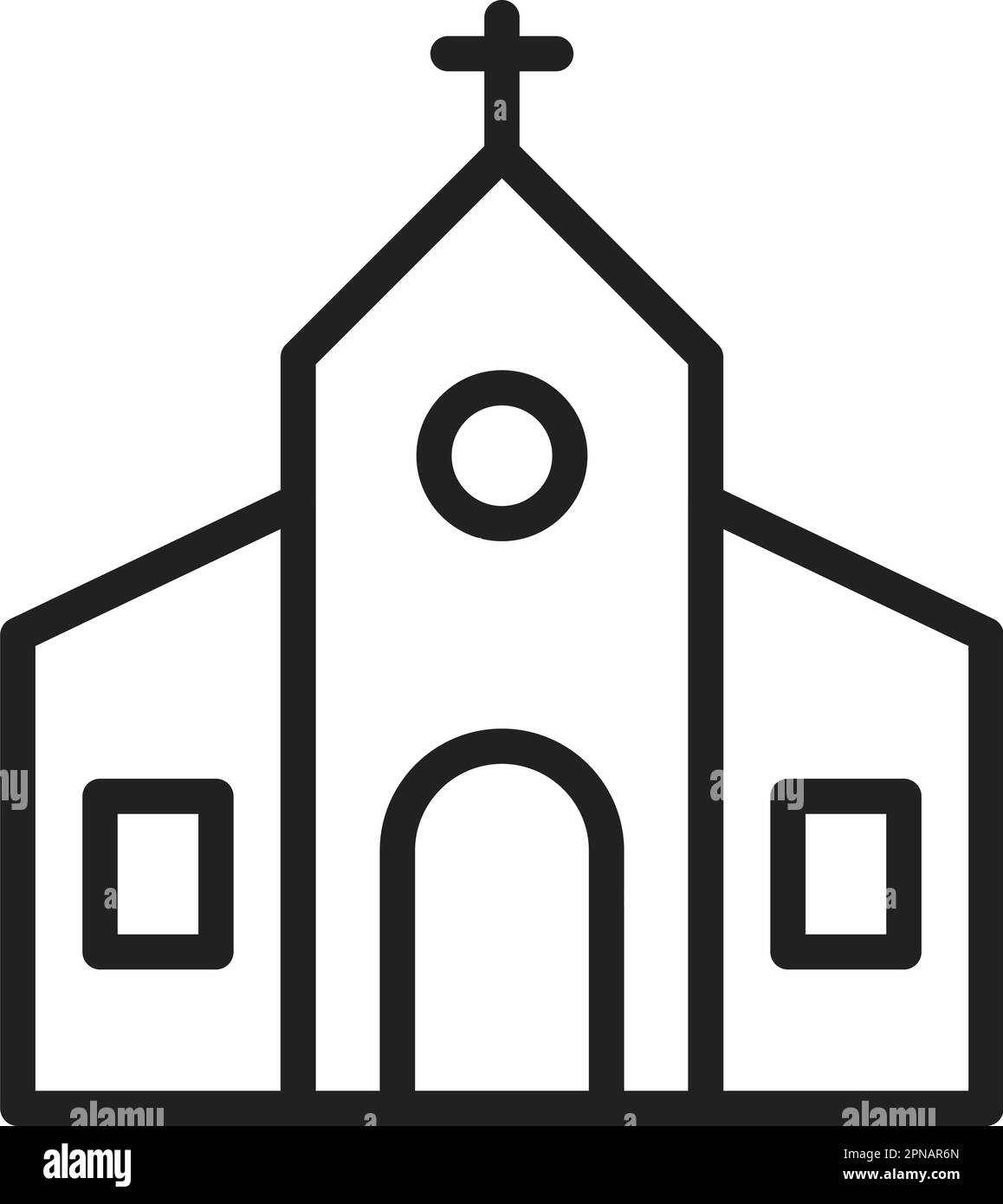 Vektorbild des Kirchensymbols. Geeignet für mobile Apps, Web-Apps und Printmedien. Stock Vektor