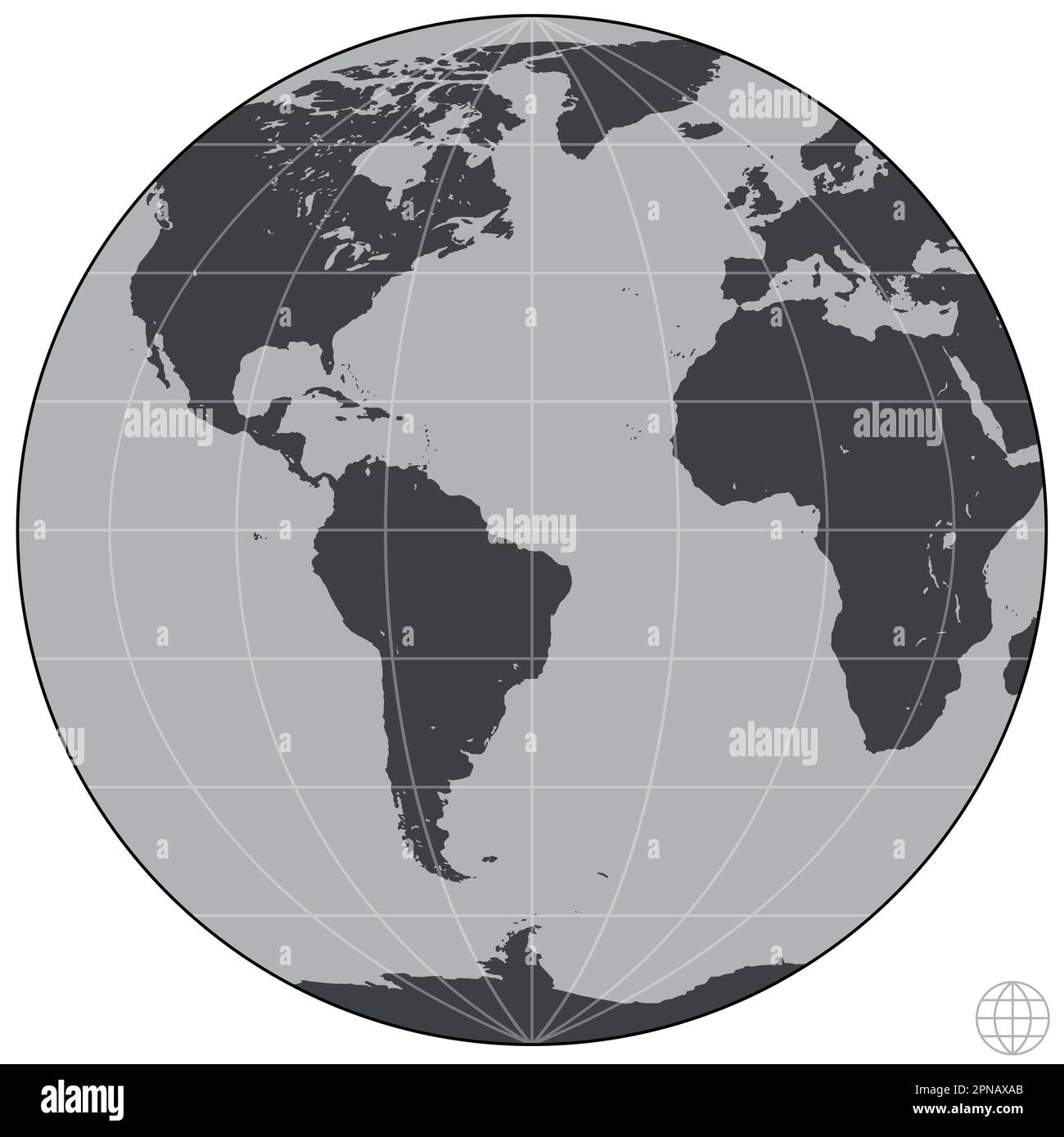 Vektordesign des Planeten Erde, Entwurf der terrestrischen Kugel Stock Vektor