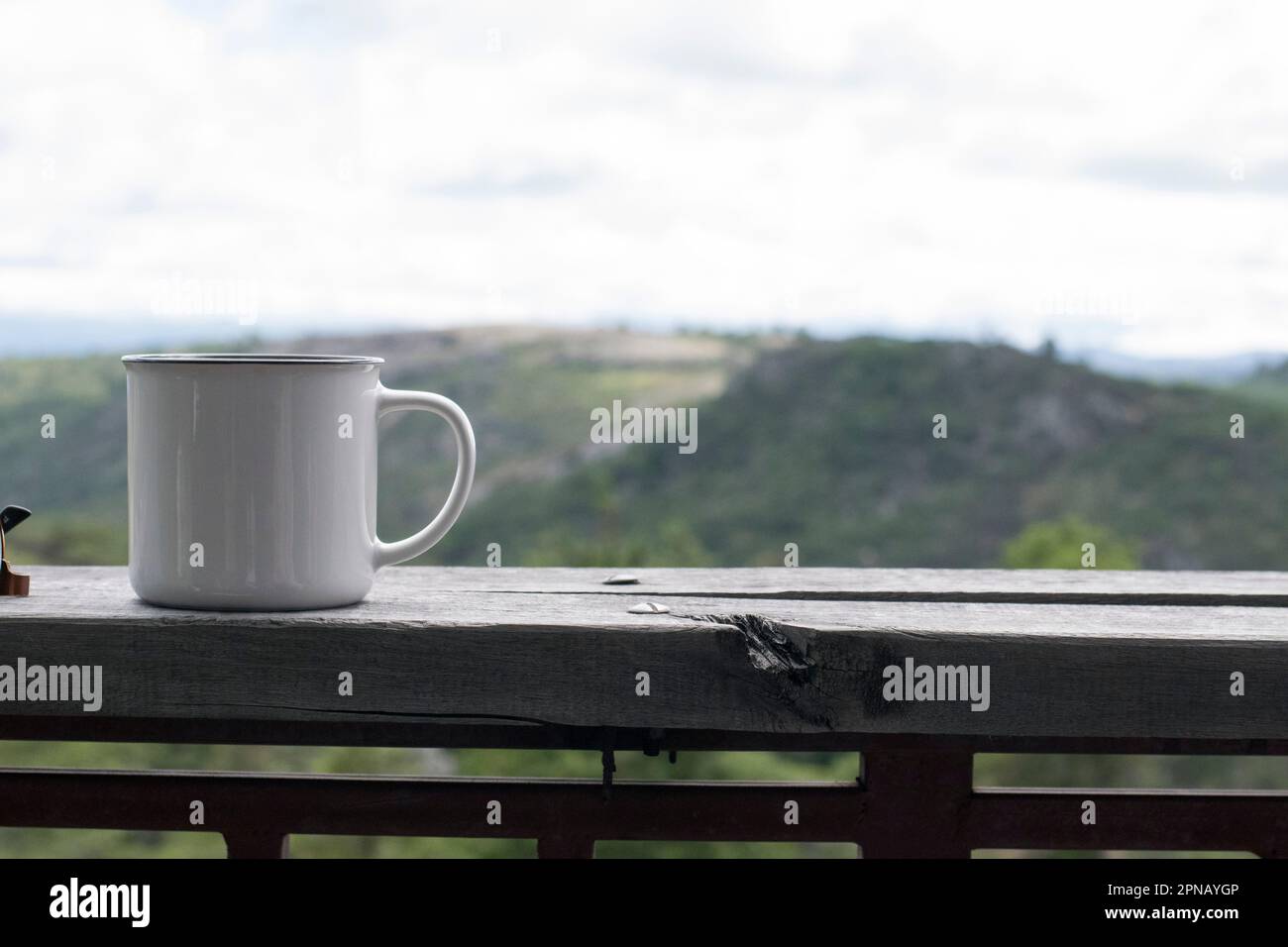 Kaffee mit Aussicht Stockfoto