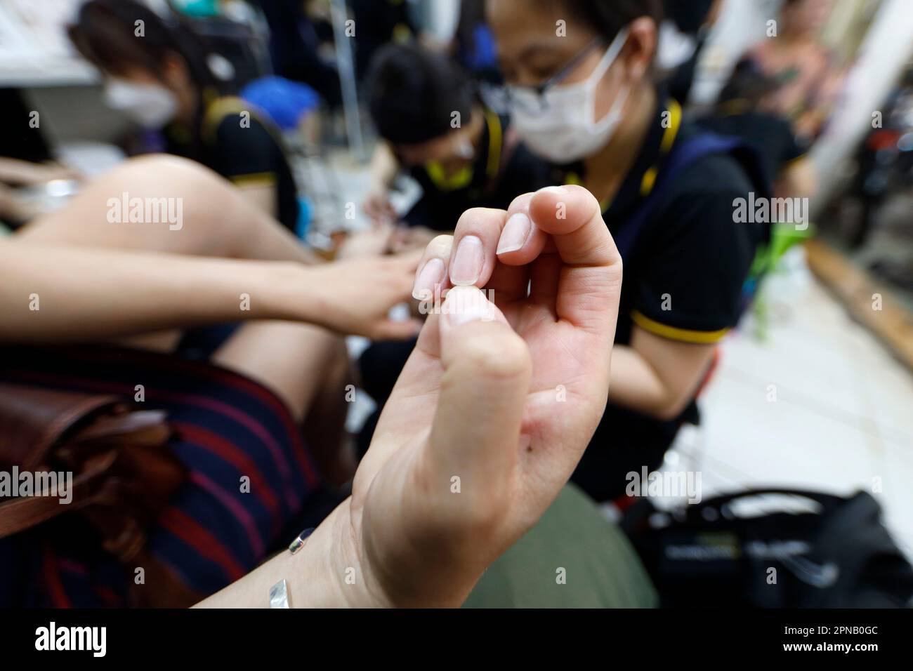 Schönheitssalon für Maniküre und Pediküre. Ho-Chi-Minh-Stadt. Vietnam. Stockfoto