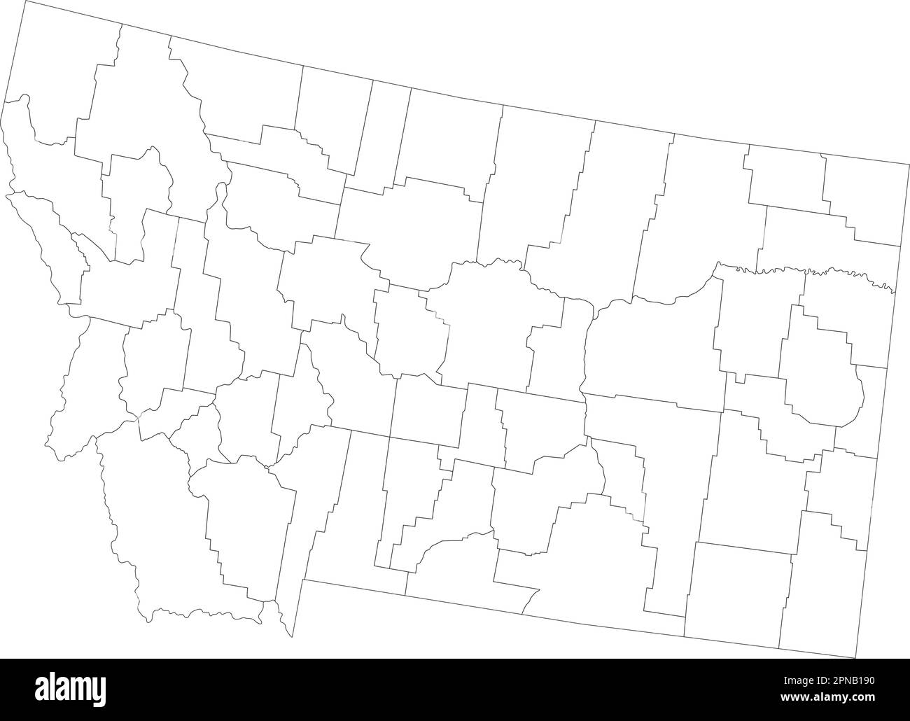 Sehr Detaillierte Blindkarte Von Montana. Stock Vektor