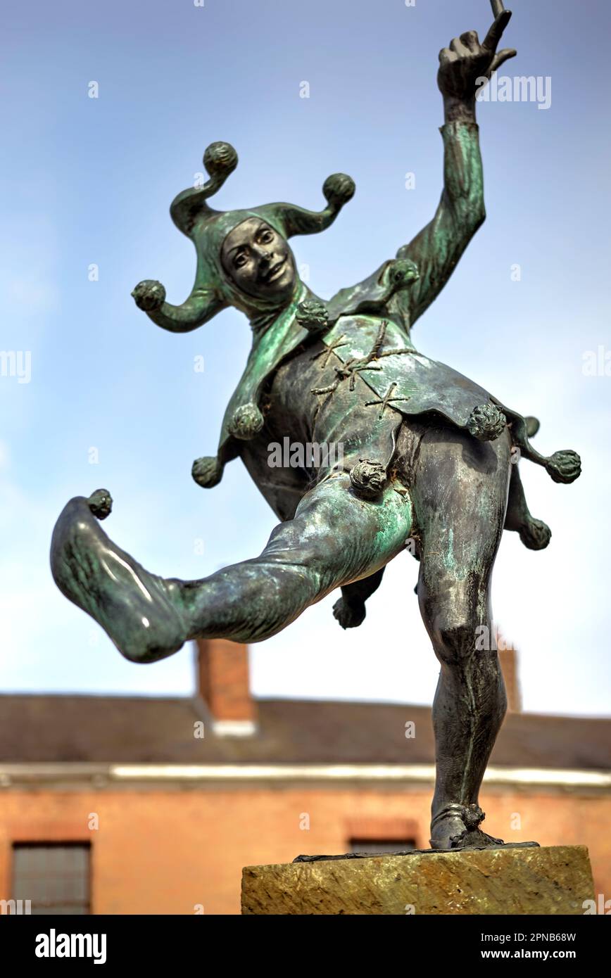 The Jester Statue aus Shakespeares Stück „as you like it“, Henley Street, Stratford upon Avon, England Stockfoto