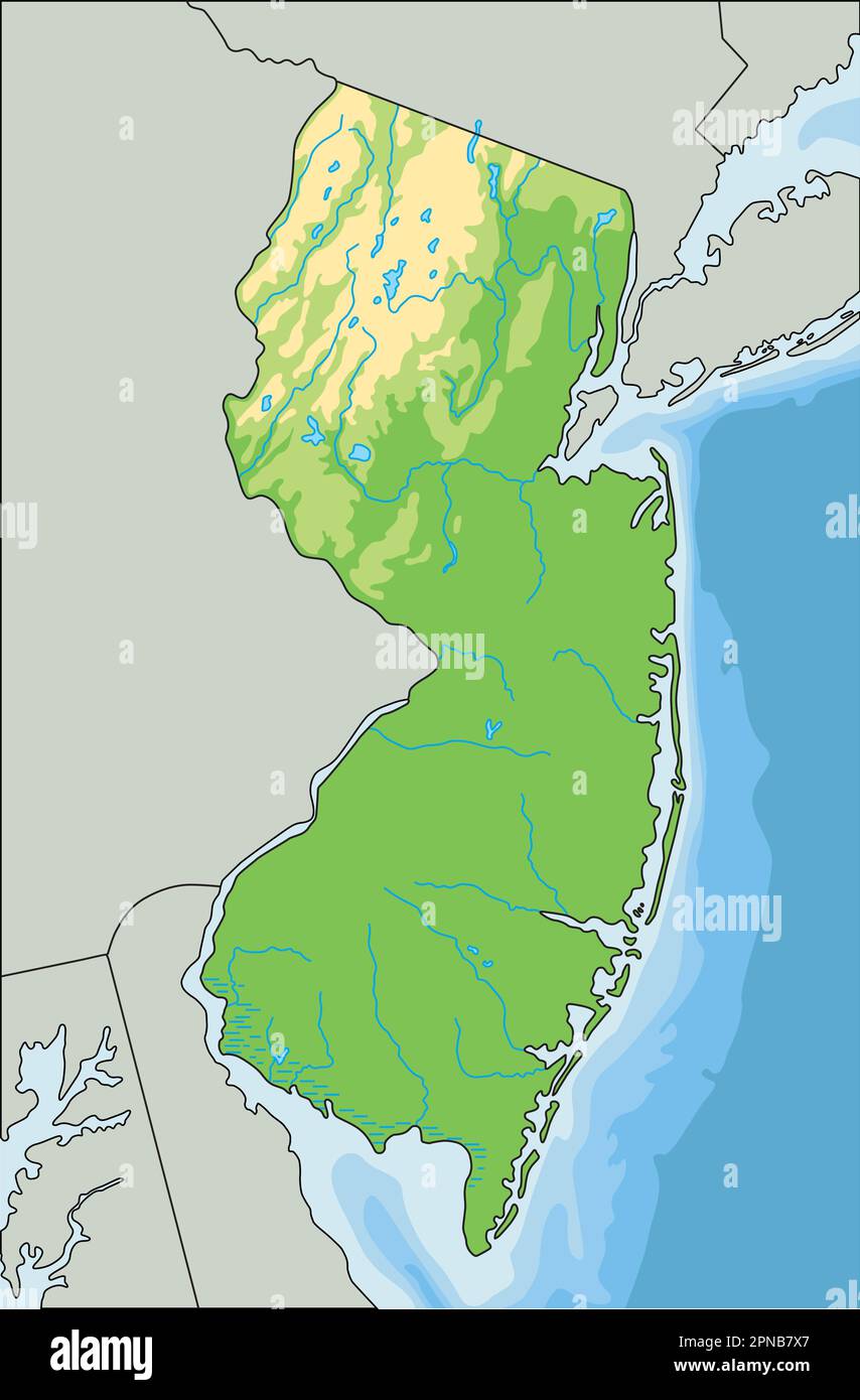 Hauptstadt Des Us Bundesstaates New Jersey Nuova mappa dello stato della jersey -Fotos und -Bildmaterial in hoher