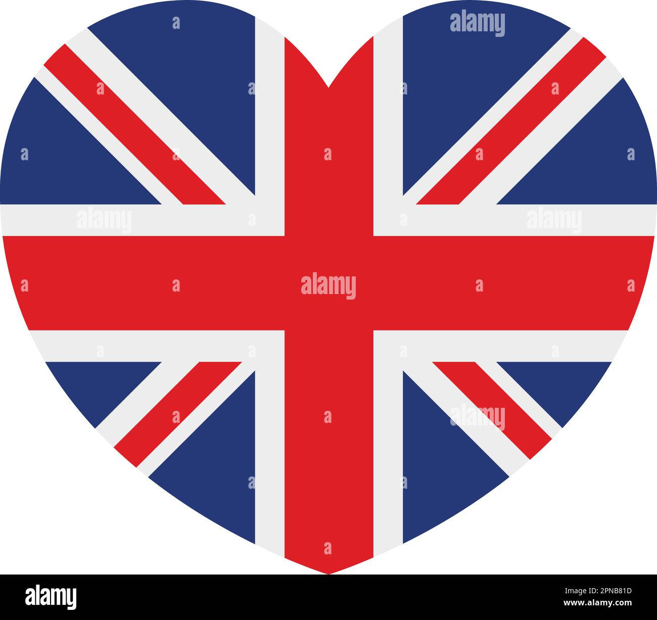 Britische Union Jack Flag Heart Concept Stock Vektor