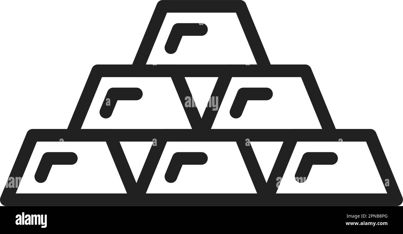 Vektorbild des Symbols „Goldene Balken“. Geeignet für mobile Apps, Web-Apps und Printmedien. Stock Vektor