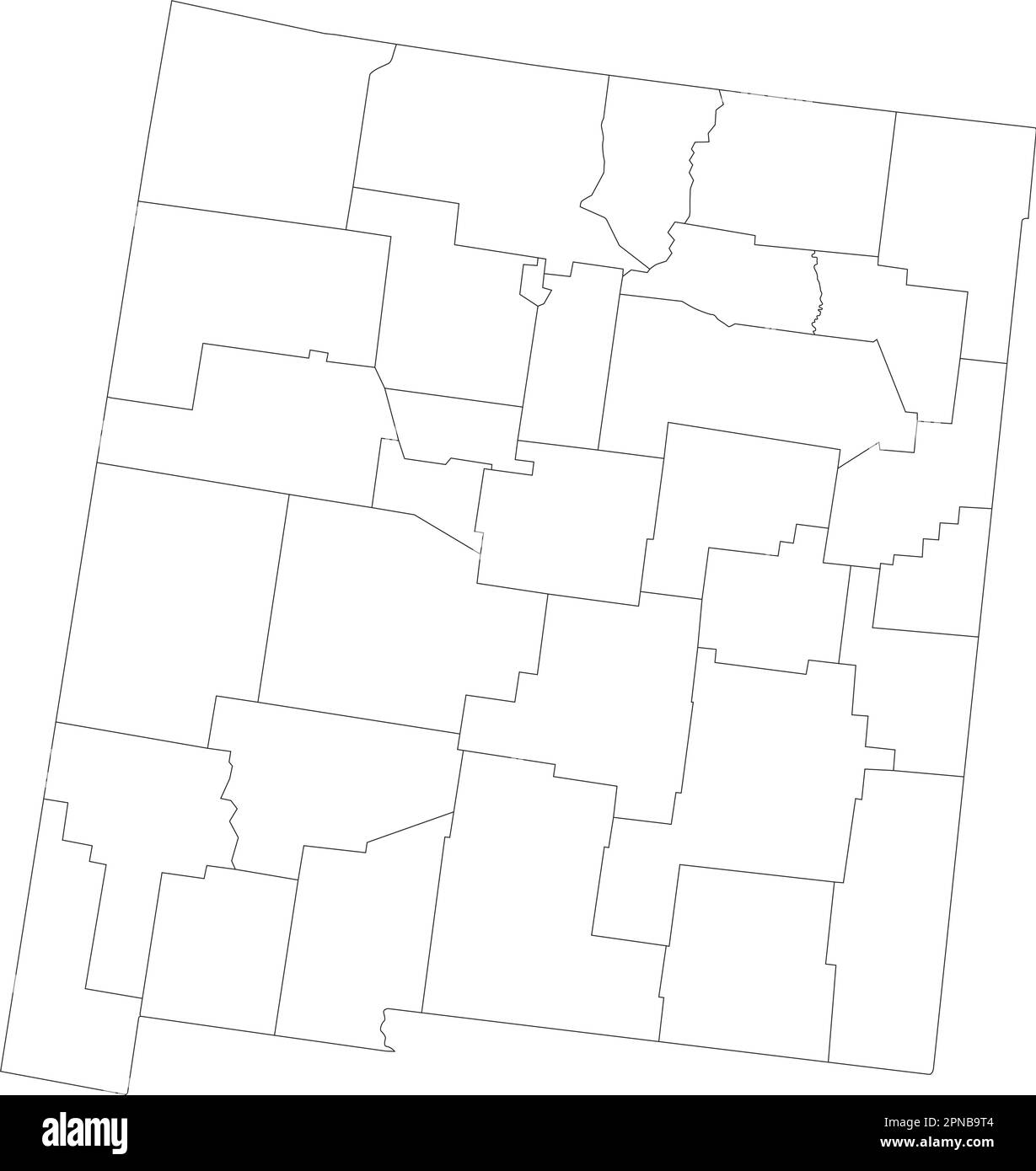 Sehr Detaillierte Blind Map Von New Mexico. Stock Vektor