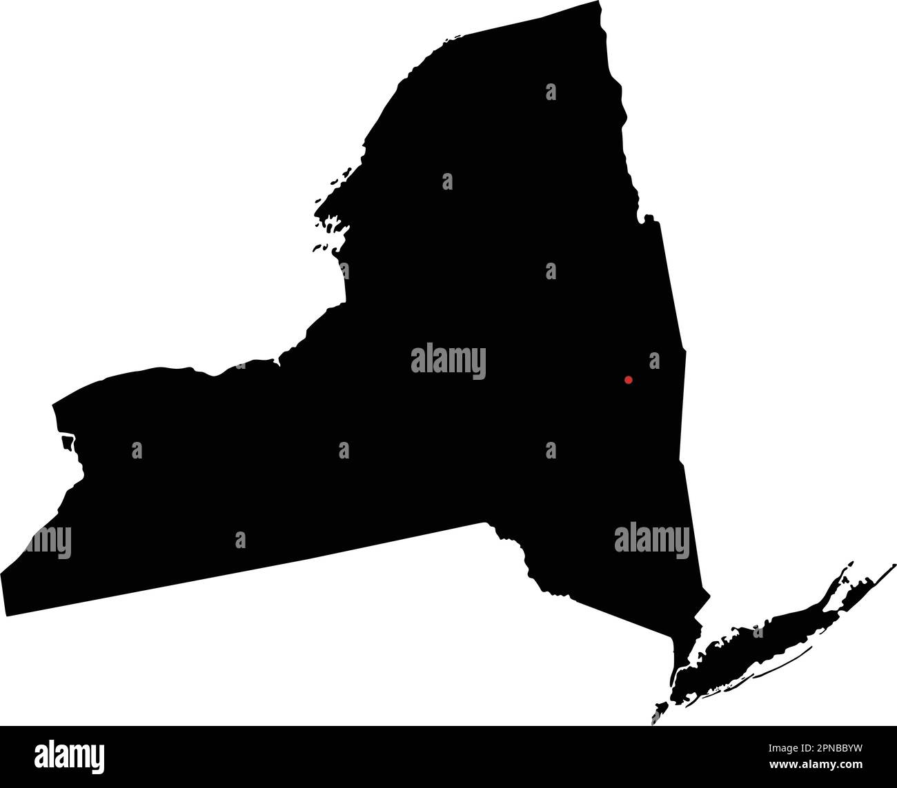 Sehr detaillierte New York Silhouette Karte. Stock Vektor
