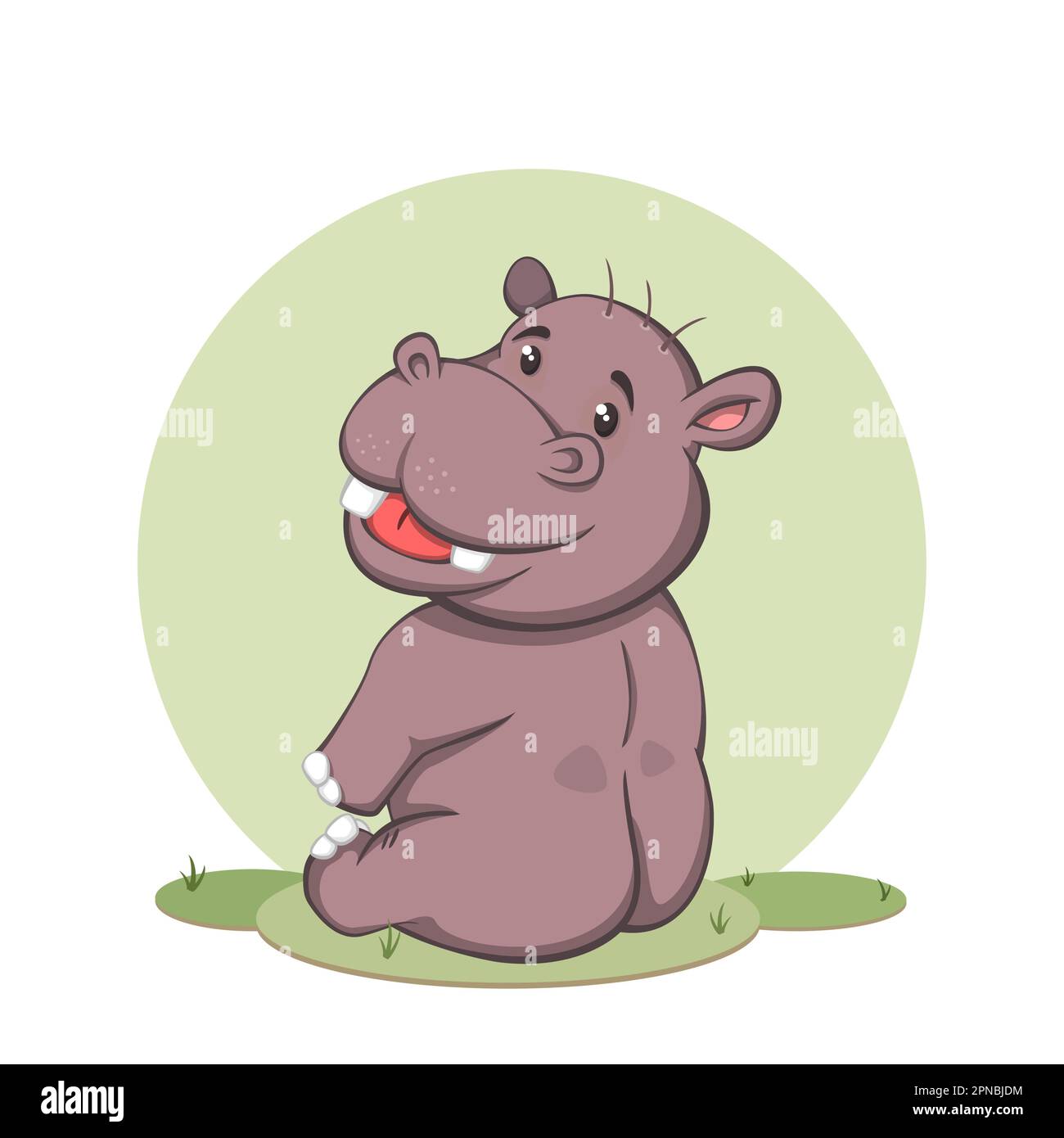 Süße Cartoon-Hippo-Figur Stock Vektor