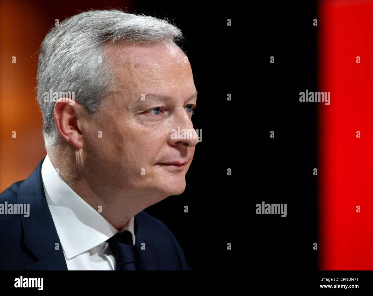 Bruno Le Maire wurde am 18. April 2023 von Apolline de Malherbe auf RMC