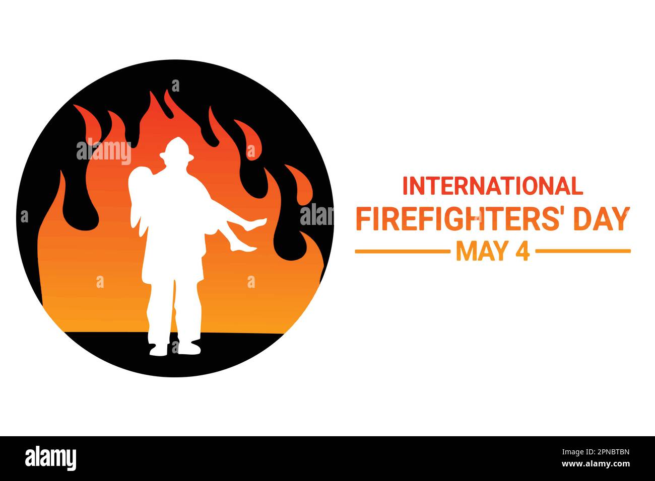 Internationaler Feuerwehrtag. Mai 4 Feiertagskonzept. Vorlage für Hintergrund, Banner, Karte, Poster mit Texteindruck. Vektordarstellung. Stock Vektor