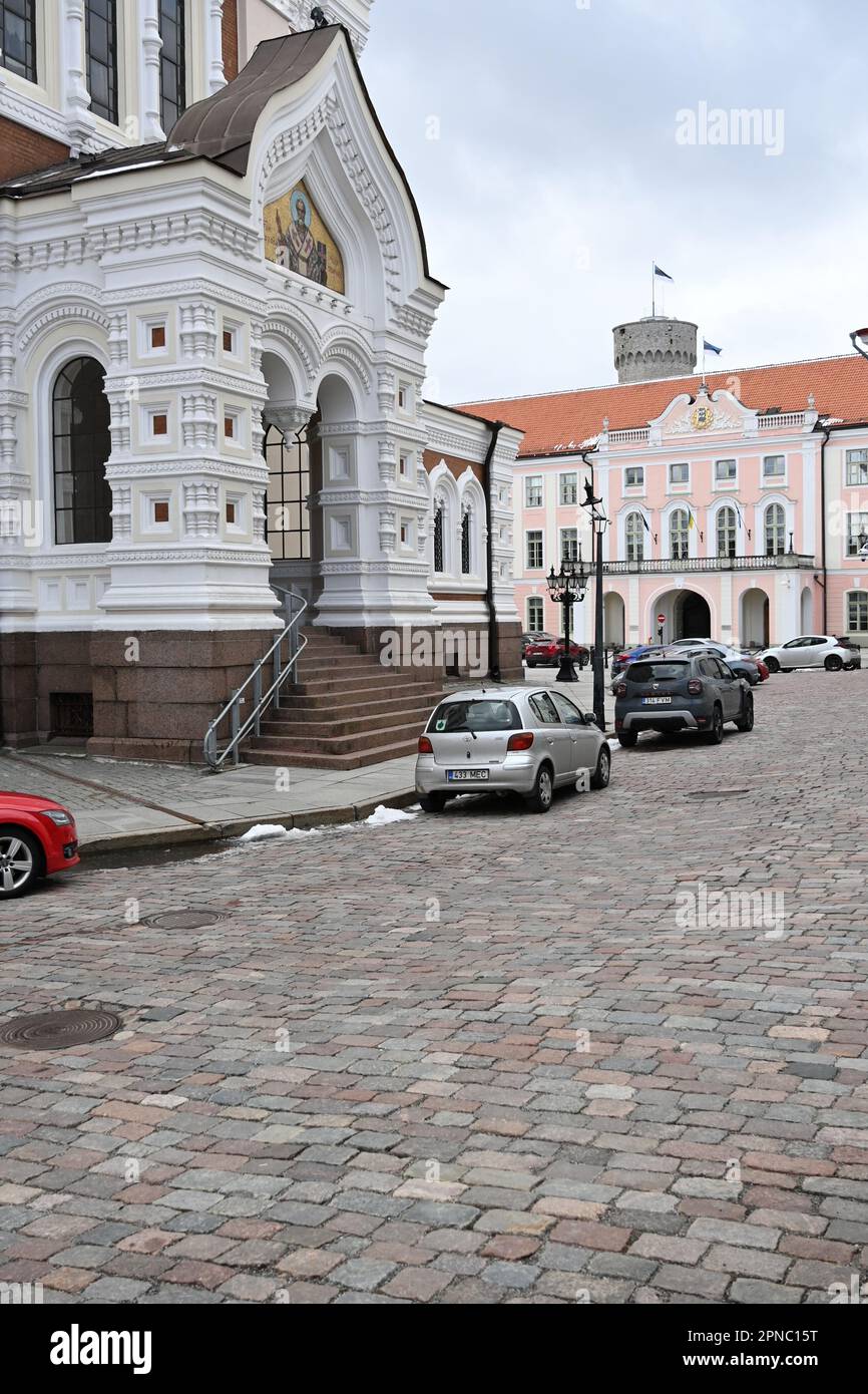 Kirche und Politik in Tallinn, Estland Stockfoto