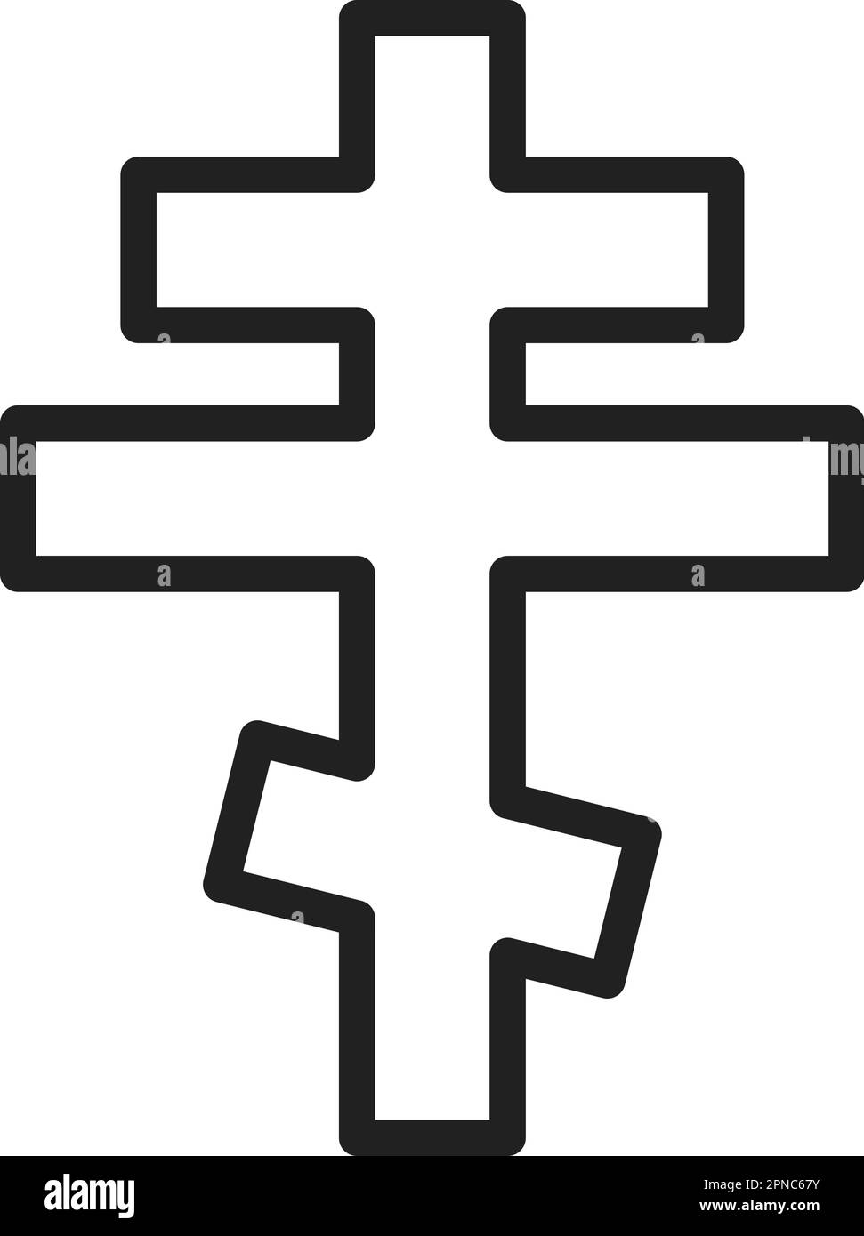 Orthodoxes Kreuzsymbol-Vektorbild. Geeignet für mobile Apps, Web-Apps und Printmedien. Stock Vektor