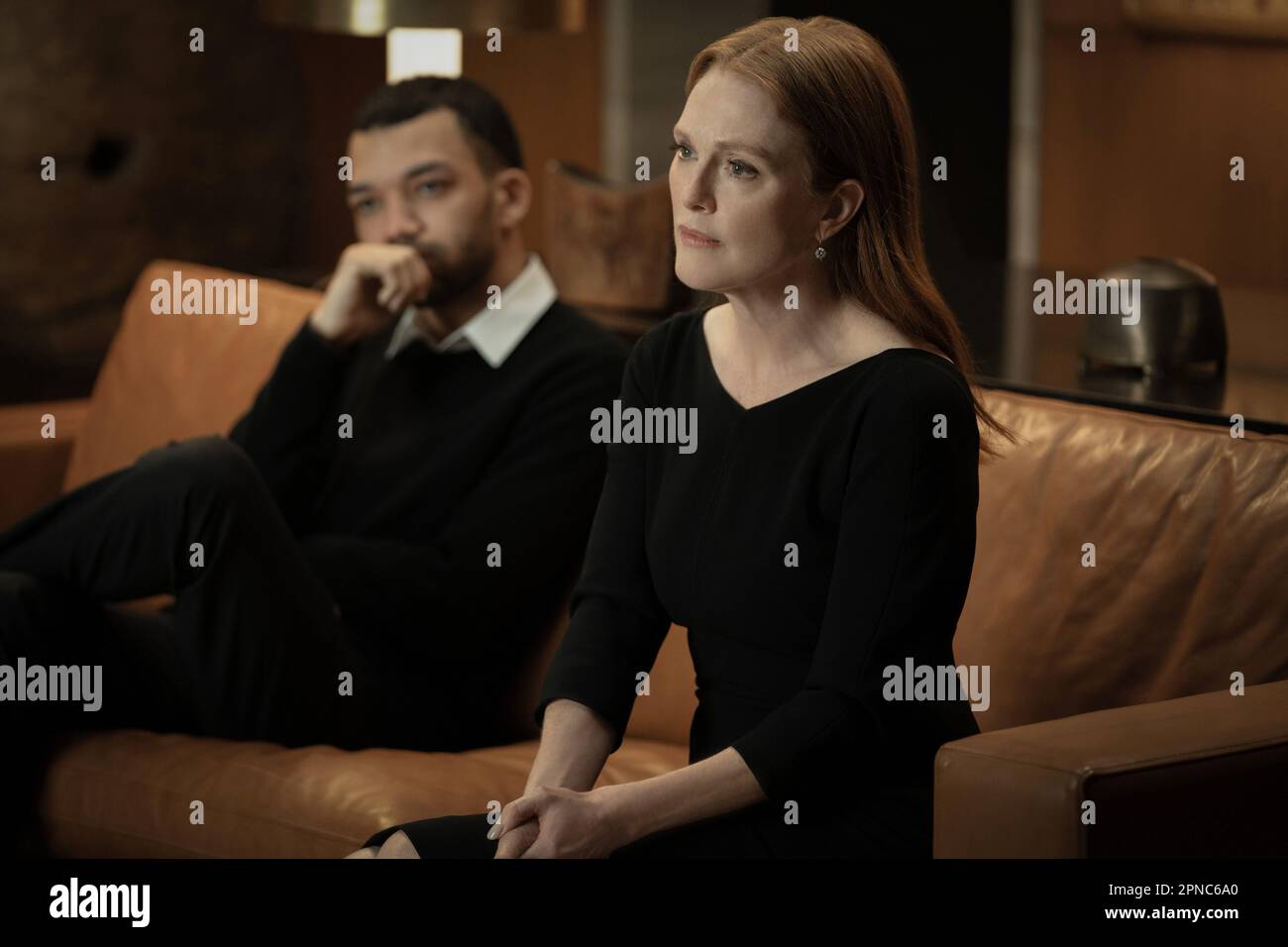 Sharper Justice Smith Und Julianne Moore Stockfoto
