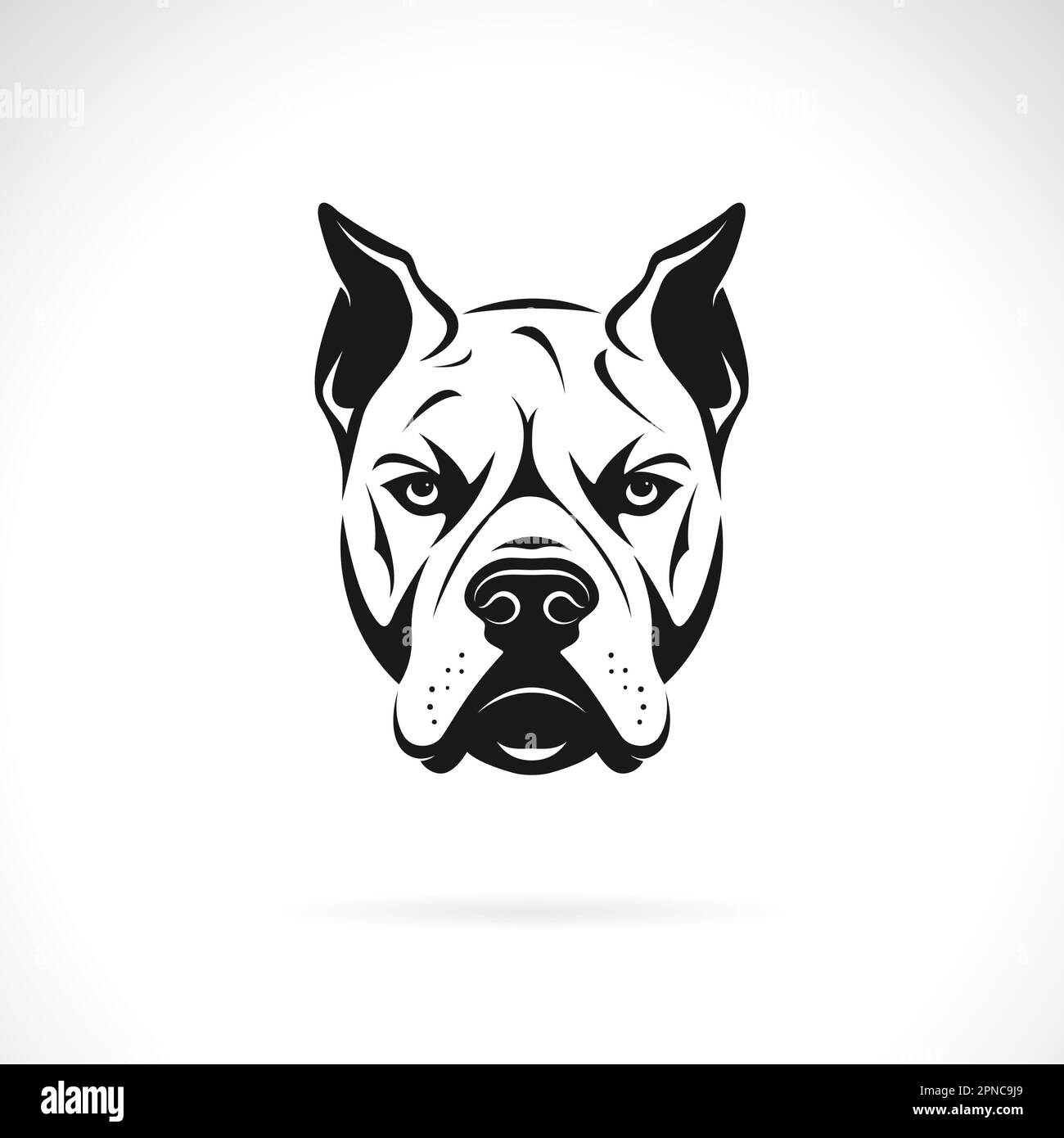 Vektor eines Pitbull-Hundekopfes auf weißem Hintergrund. Leicht bearbeitbare Layered-Vektordarstellung. Haustiere. Tiere. Stock Vektor