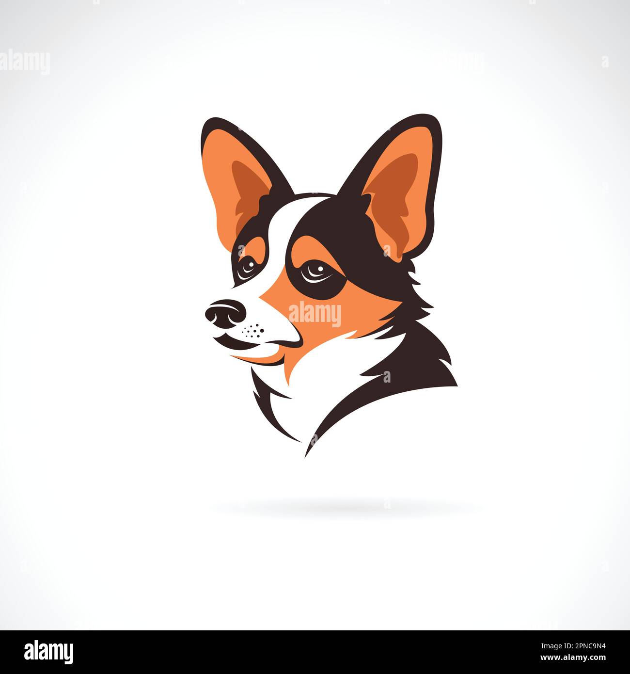 Vektor eines pembroke welsh Corgi-Hundekopfes auf weißem Hintergrund. Leicht bearbeitbare Layered-Vektordarstellung. Haustiere. Tiere. Stock Vektor