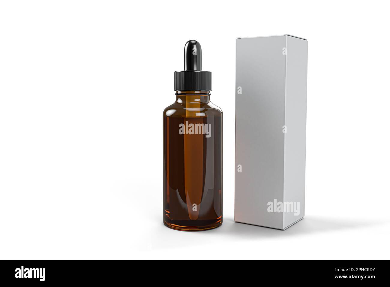 3D-Rendering – hochauflösende Tropfflasche mit isoliertem Rahmen auf weißem Hintergrund, hohe Qualität Stockfoto