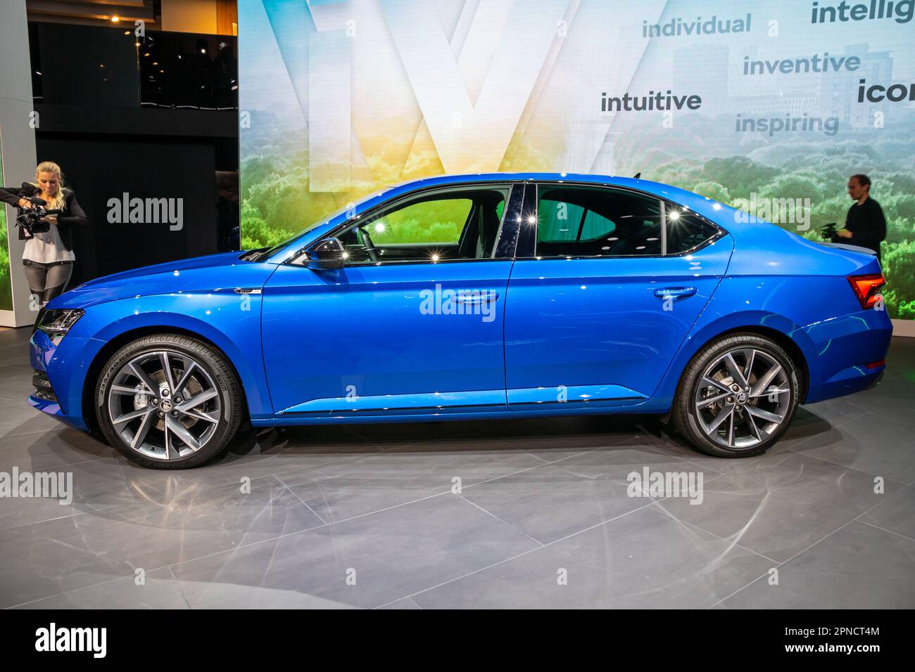 Skoda Superb IV auf der IAA-Automesse in Frankfurt. Deutschland - 12. September 2017. Stockfoto