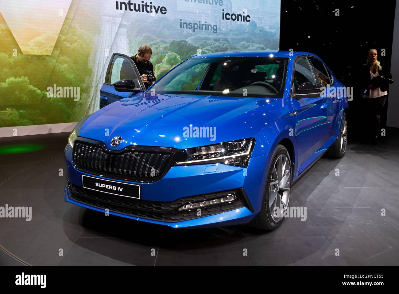 Skoda Superb IV auf der IAA-Automesse in Frankfurt. Deutschland - 12. September 2017. Stockfoto