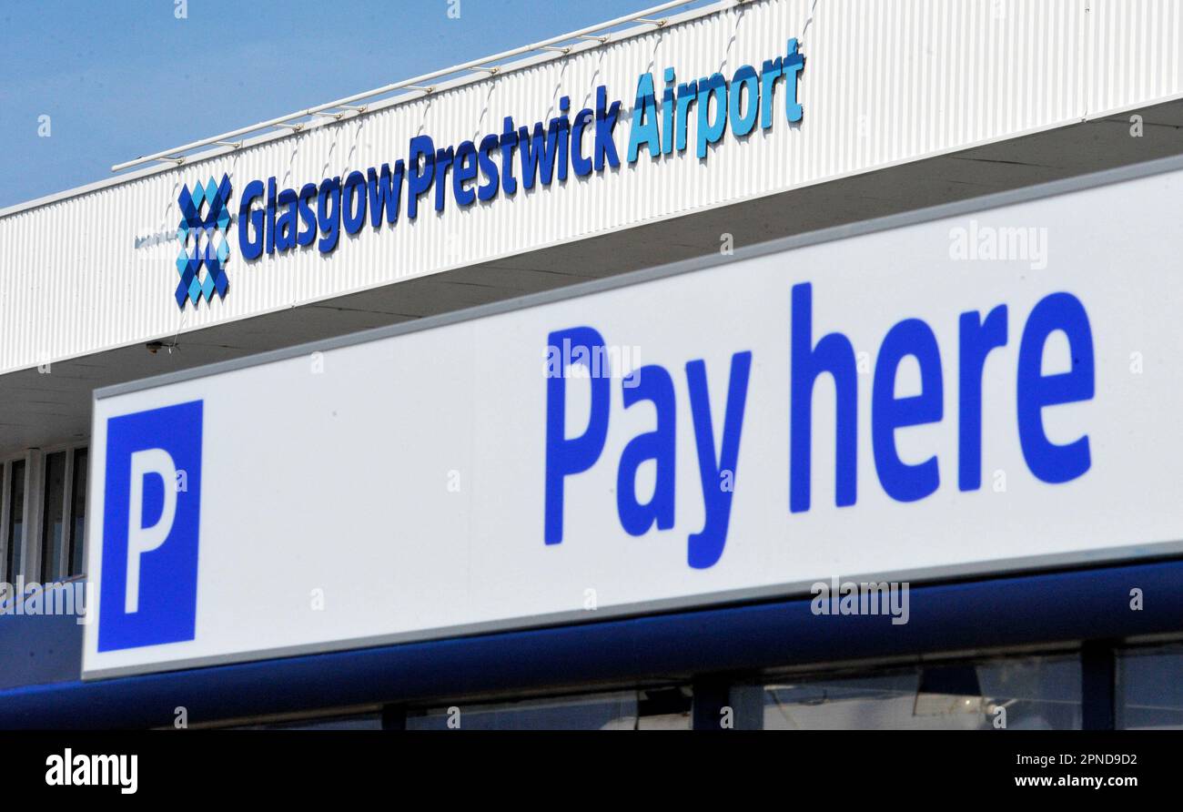 Flughafen Glasgow Prestwick, 18/04/23. Stockfoto