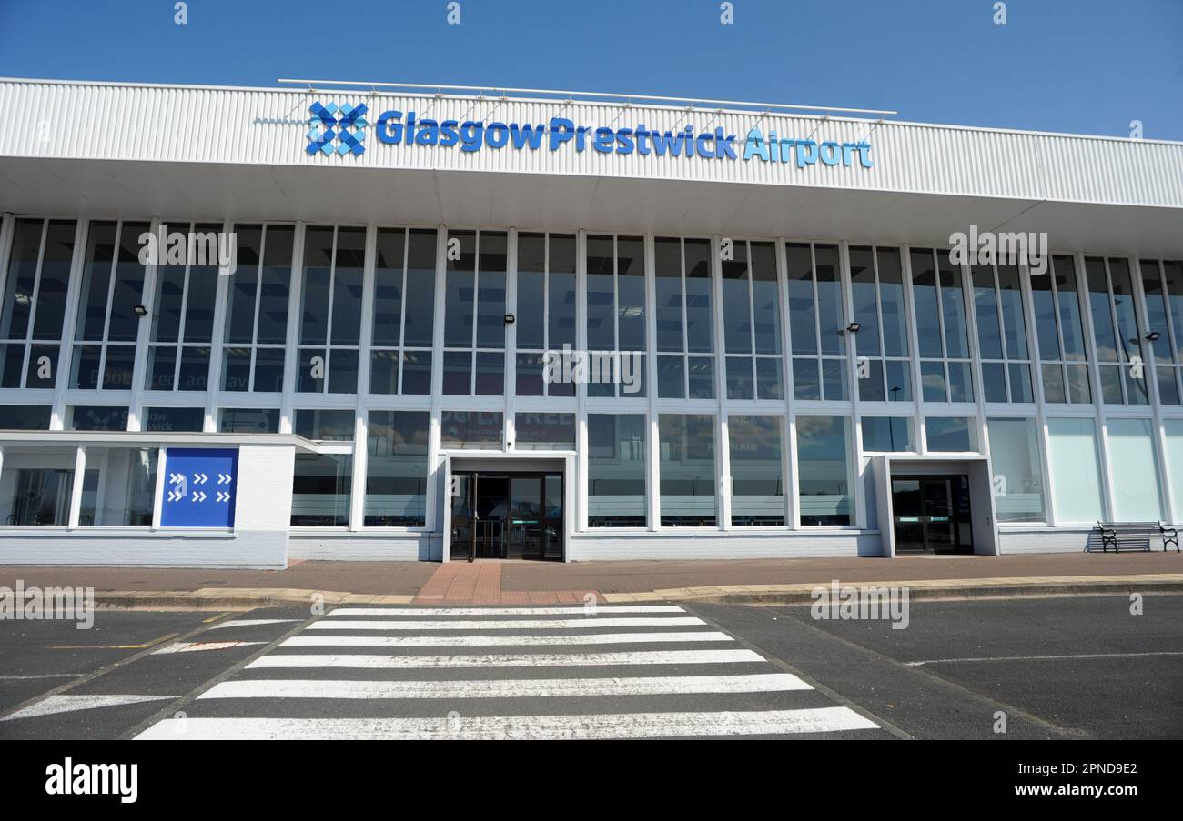 Flughafen Glasgow Prestwick, 18/04/23. Stockfoto