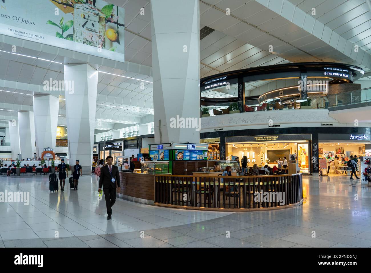 Internationaler Terminal am Flughafen Indira Gandhi in Delhi, Indien Stockfoto